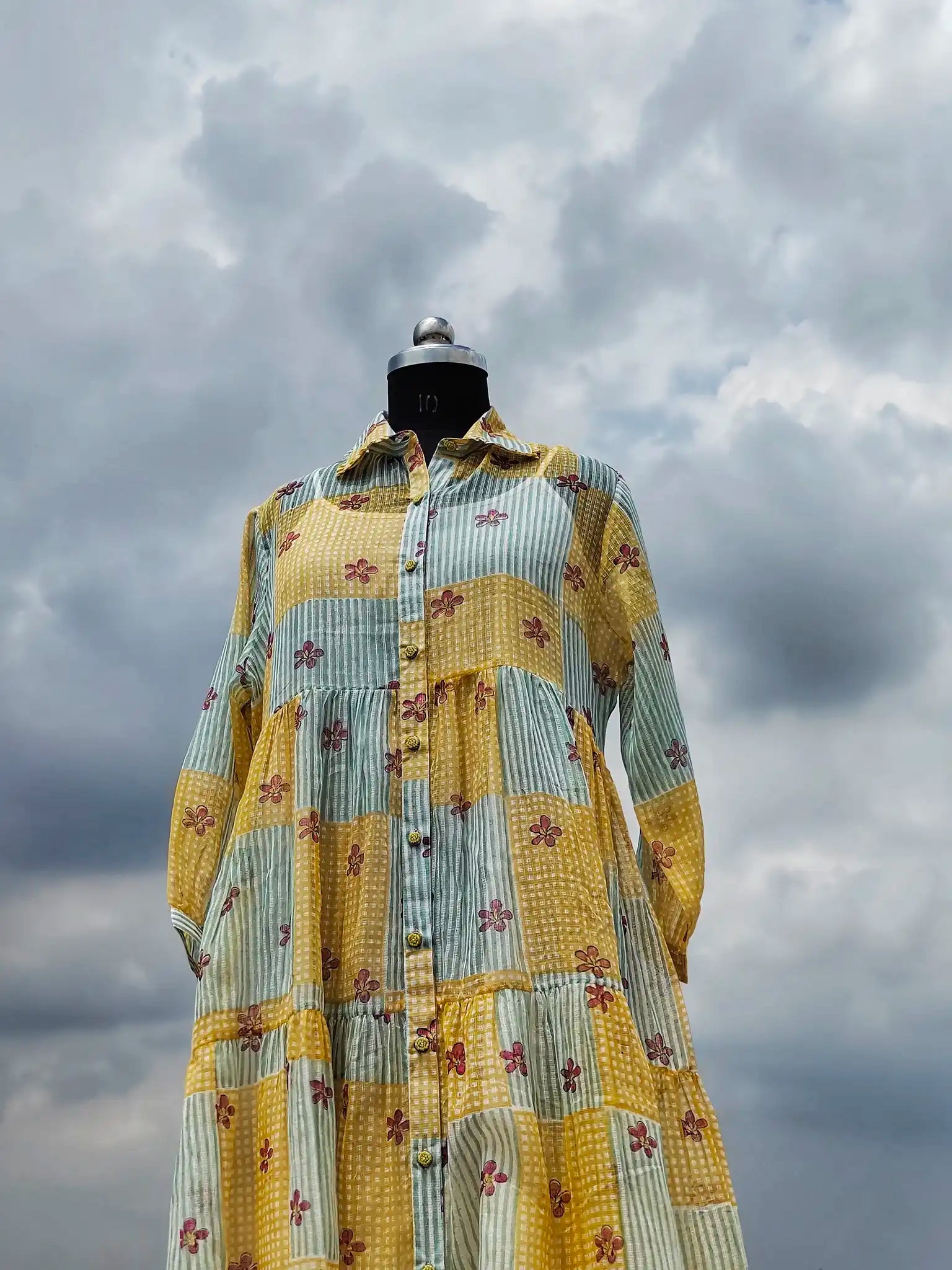 Yellow Hortis Handloom Kota Dress