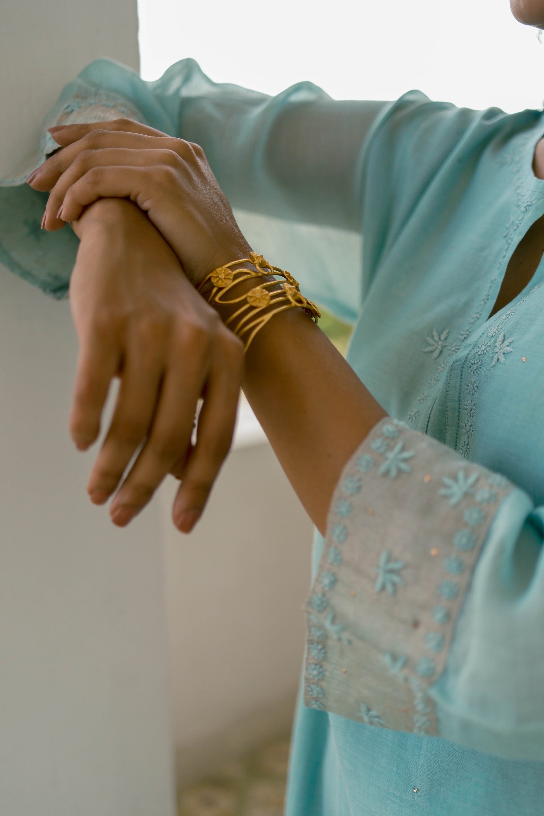 Mint Chikankari Kurta Set