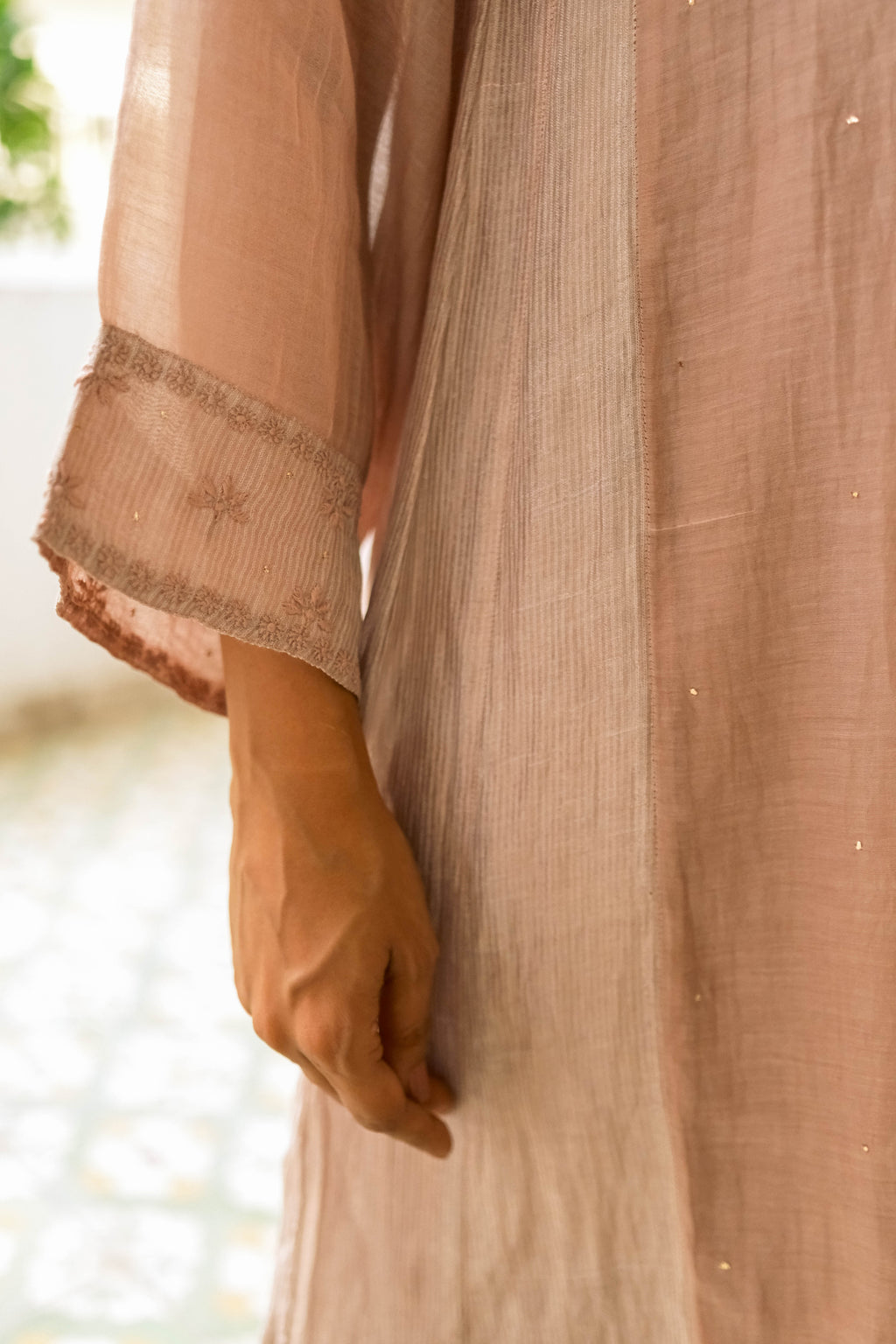 Pecan Chikankari Kurta Set