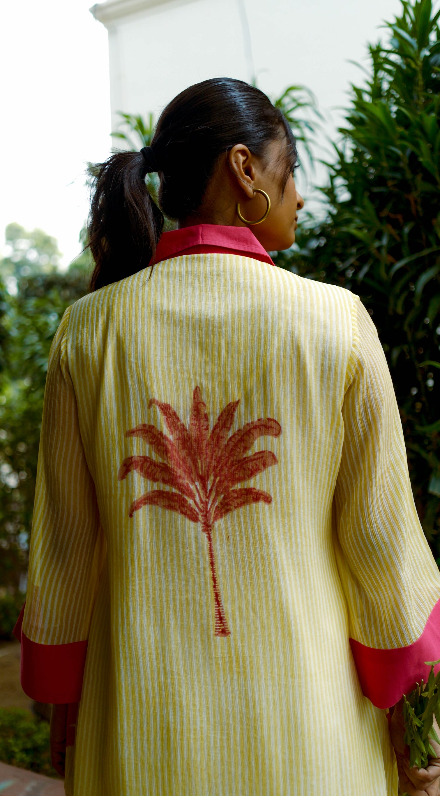 Yellow Chiffon Malabar Palm Dress