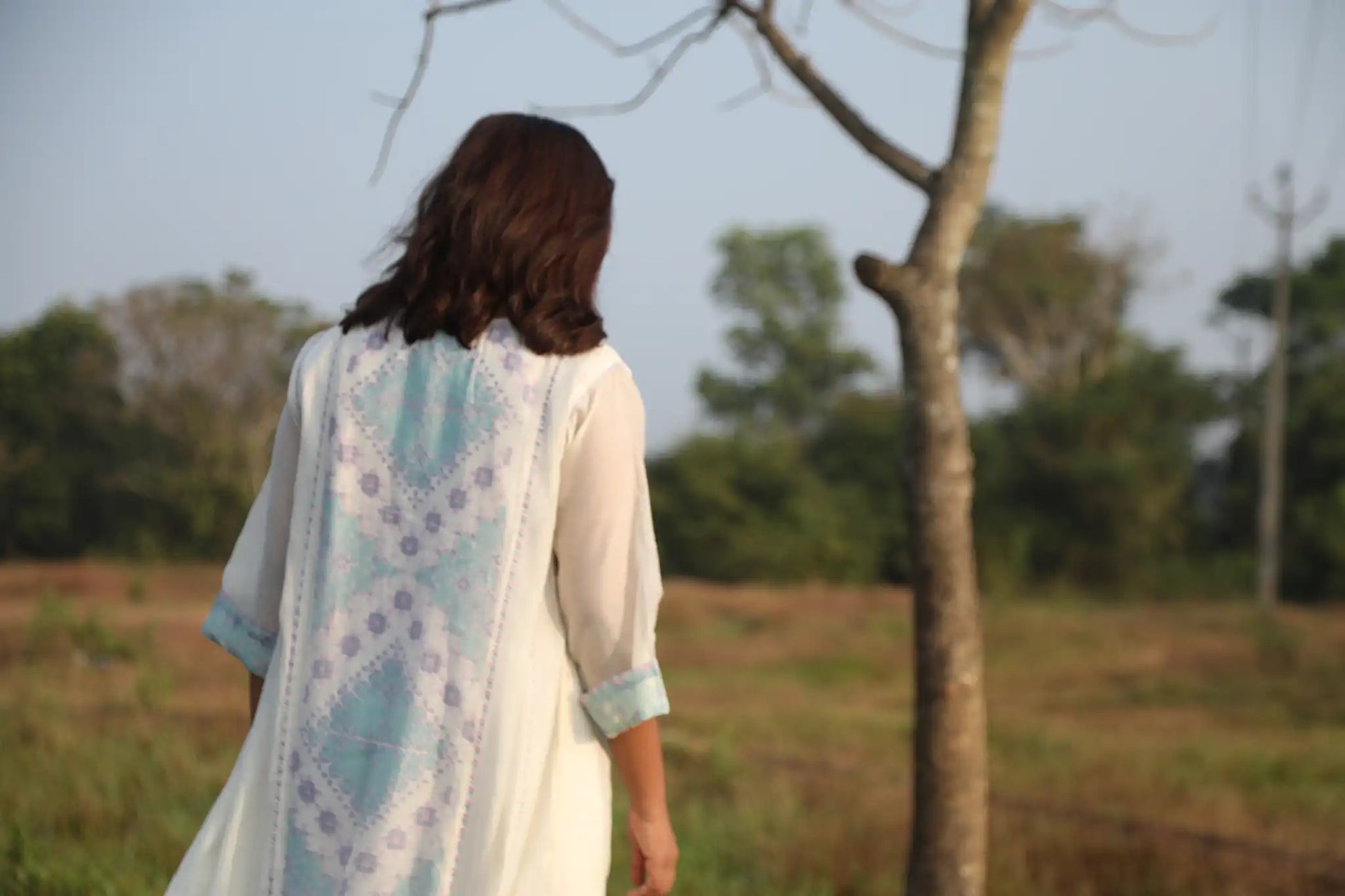 Kolam White Panel Kurta