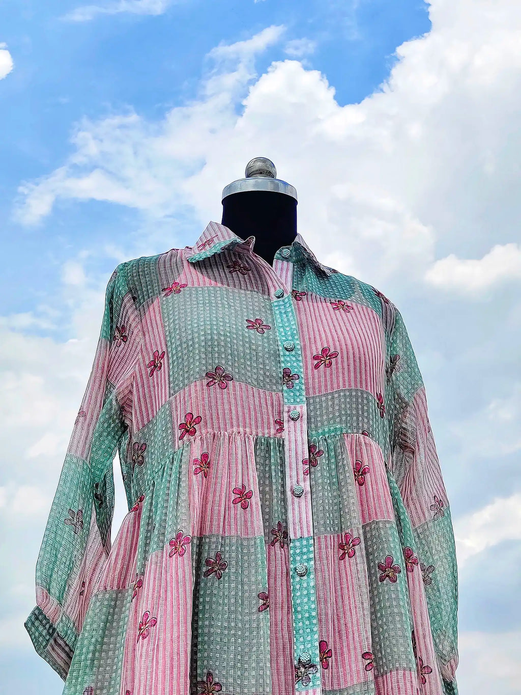 Pink Hortis Handloom Kota Dress