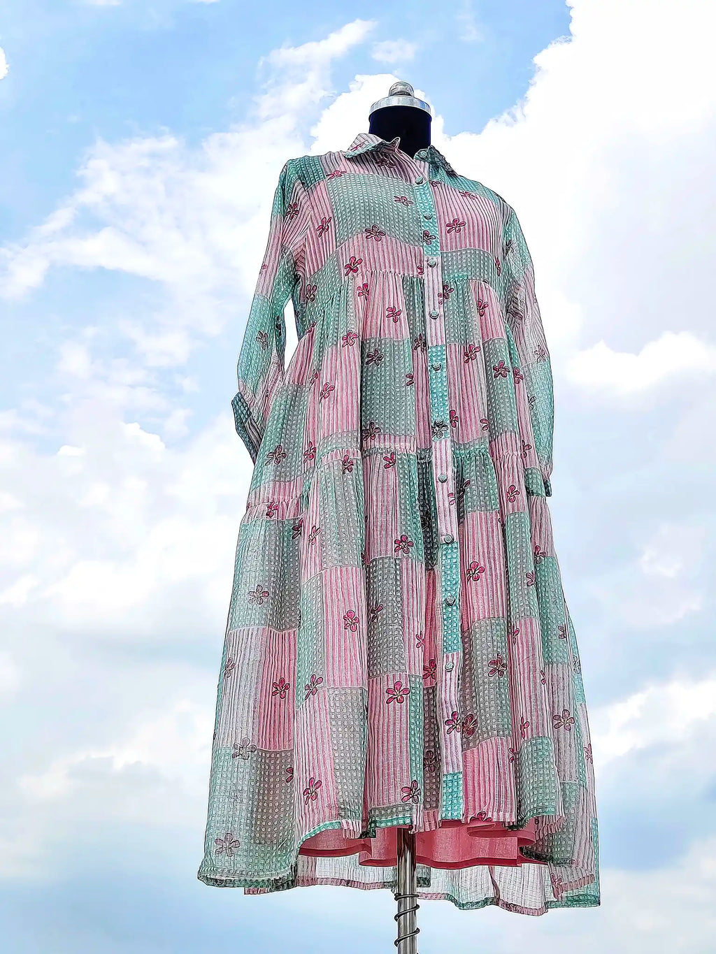 Pink Hortis Handloom Kota Dress