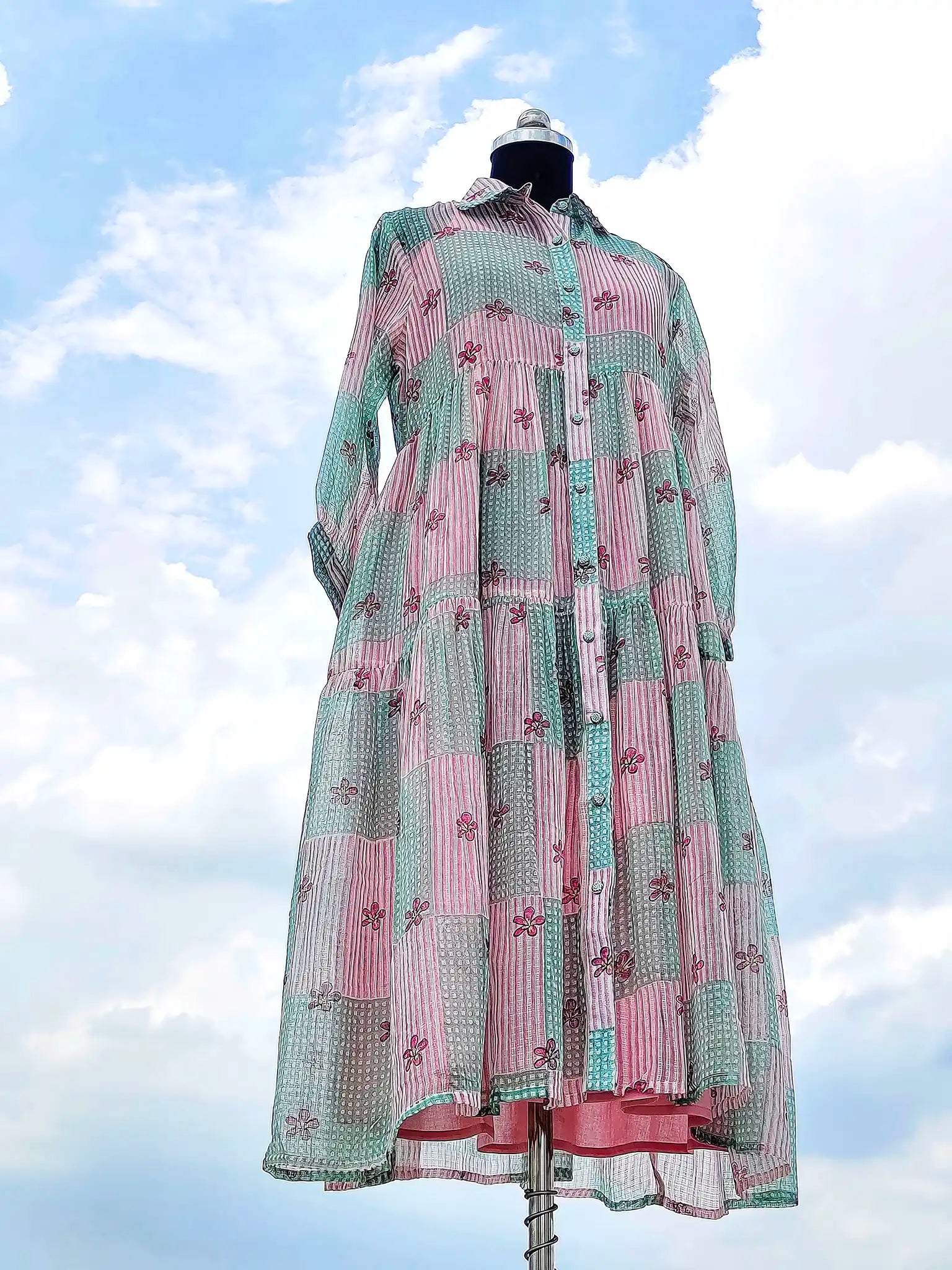 Pink Hortis Handloom Kota Dress