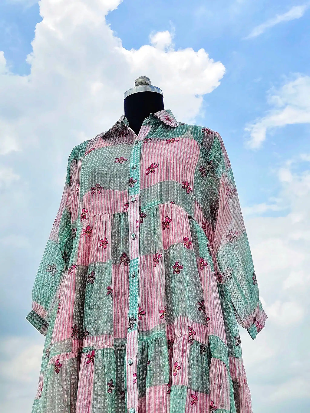 Pink Hortis Handloom Kota Dress
