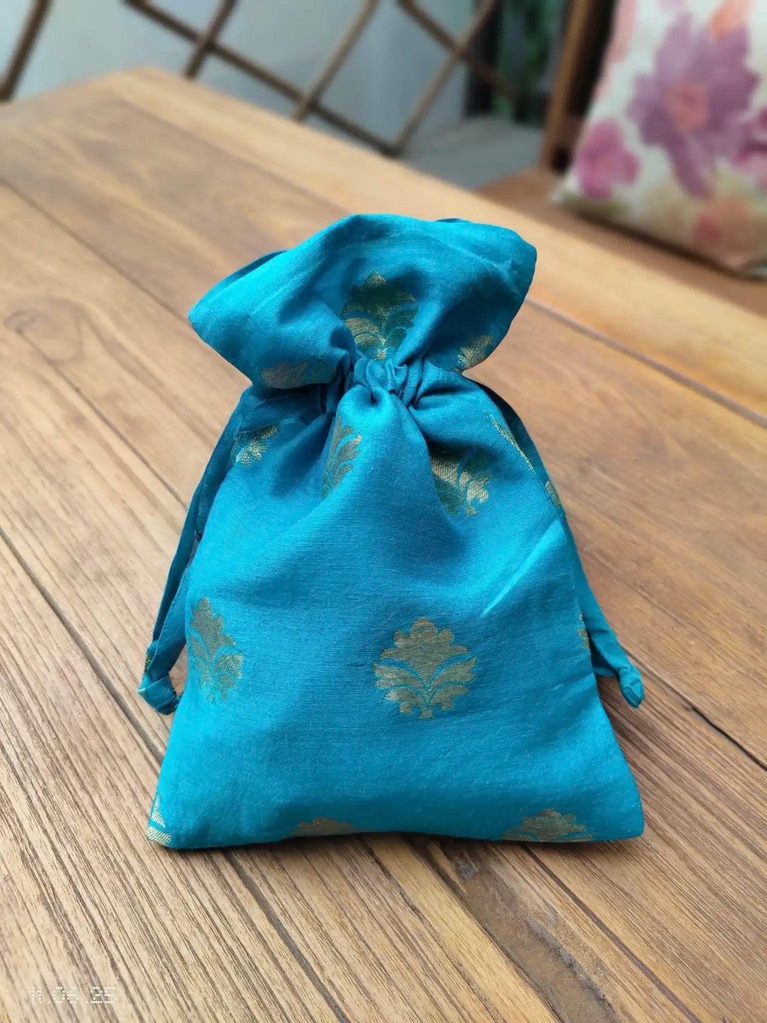 Teal Blue Festive Potli