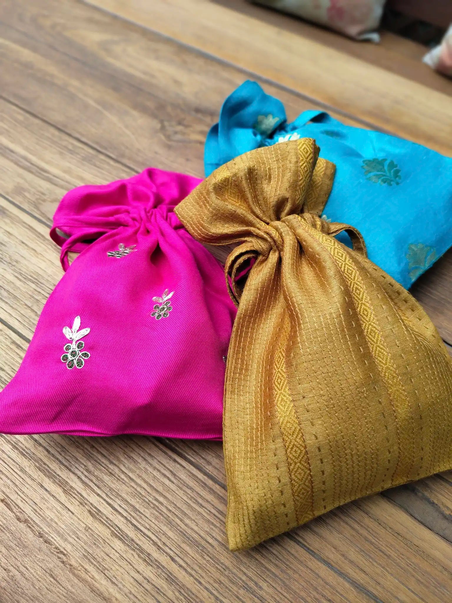 Teal Blue Festive Potli