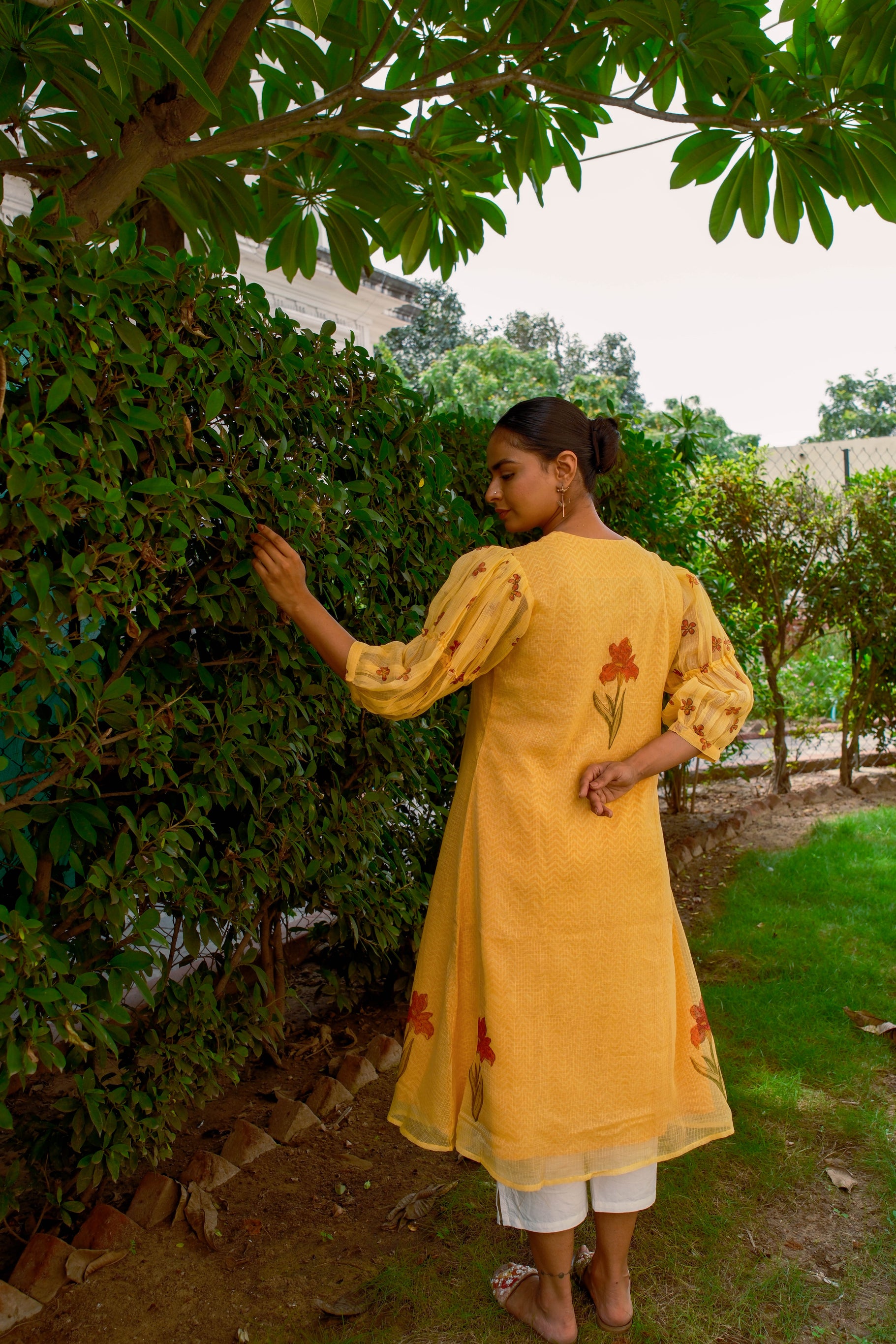 Yellow Kota Kurta w/ Chevron