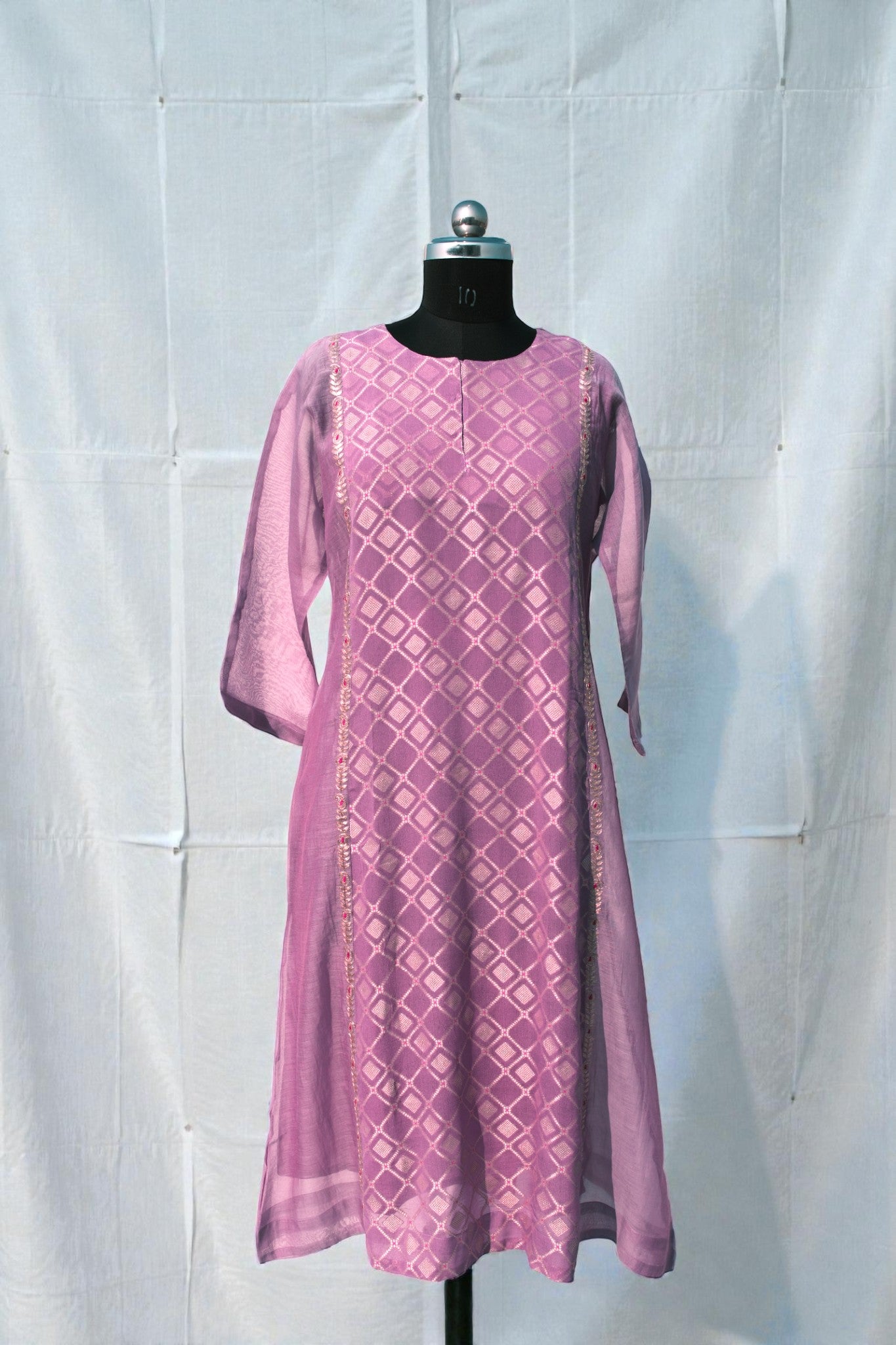 Pure Banaras Dress - Violet