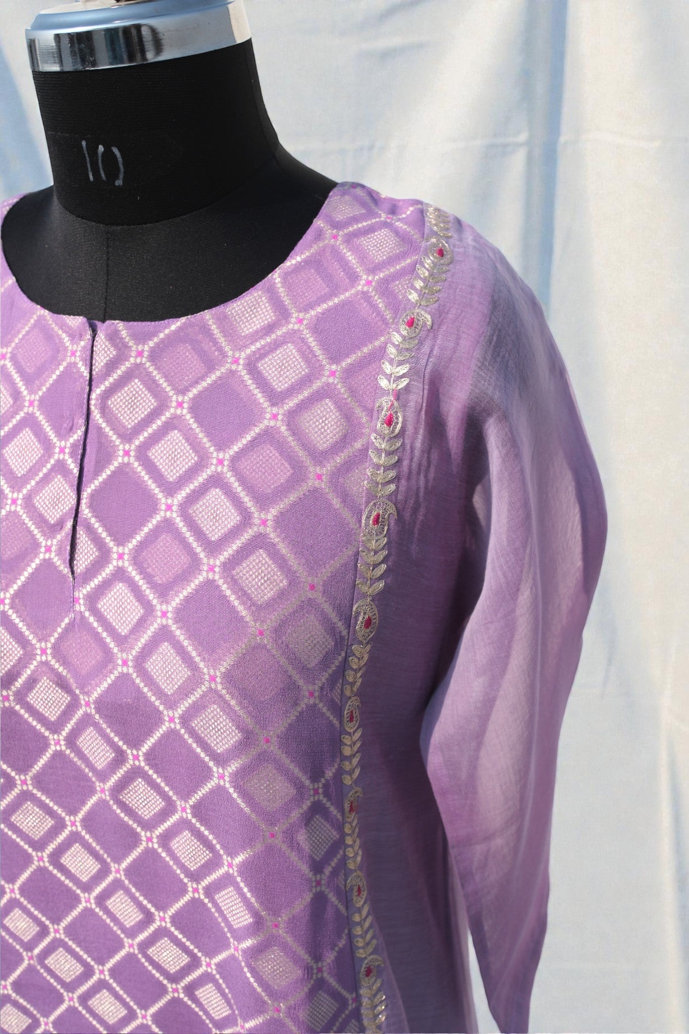 Pure Banaras Dress - Violet