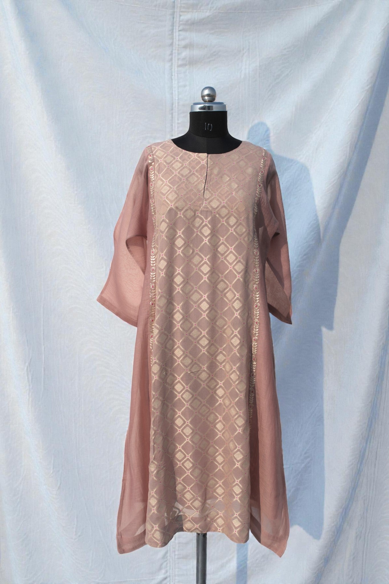 Pure Banaras Dress - Coffee