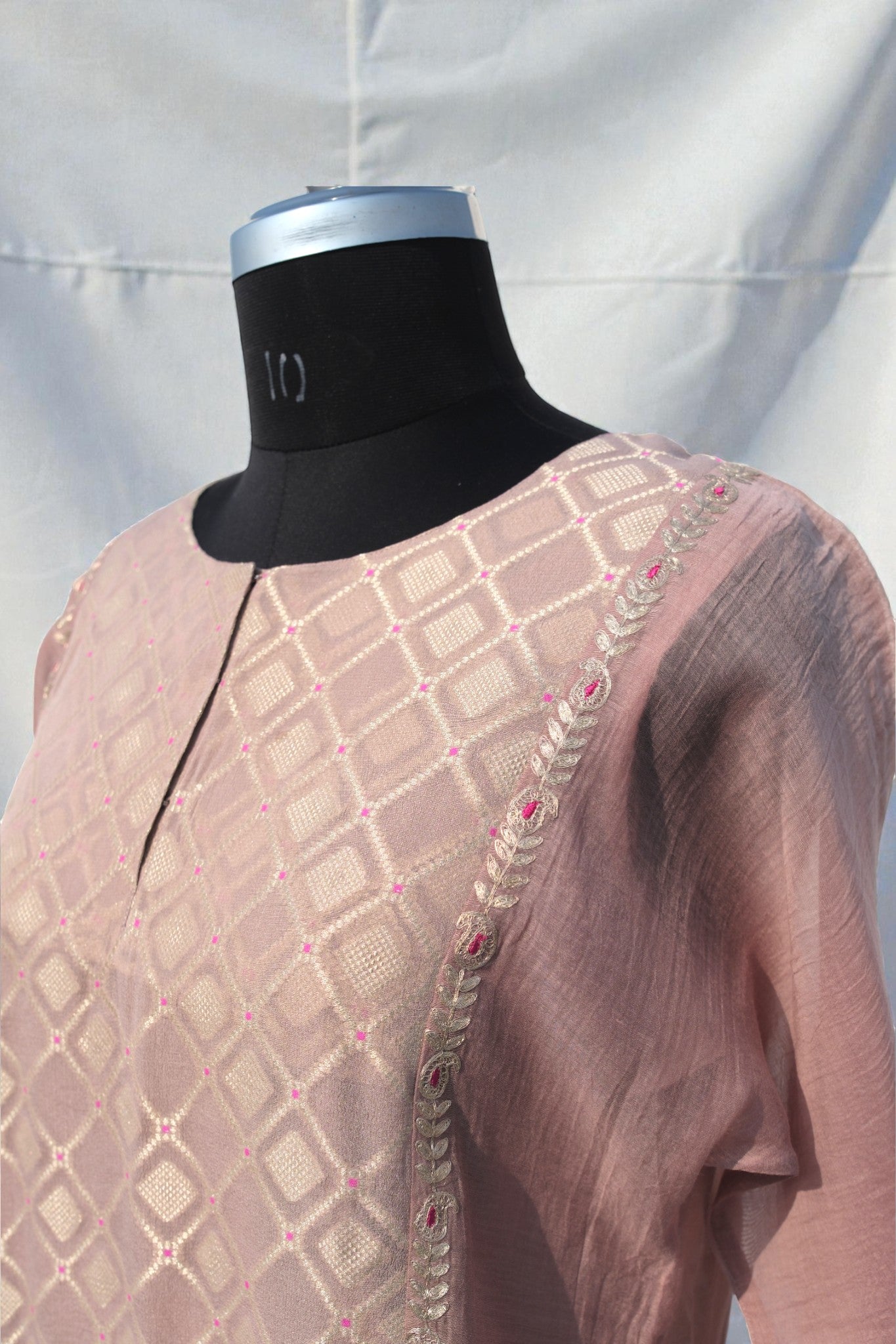 Pure Banaras Dress - Coffee