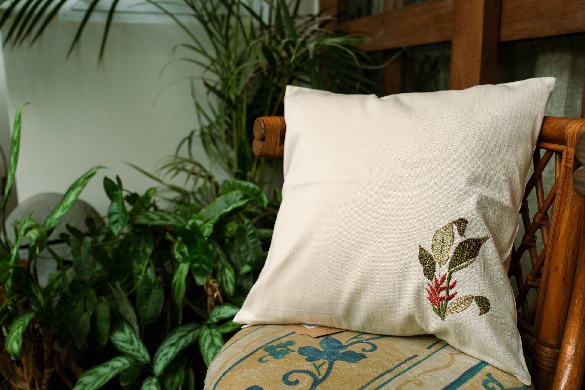 Cotton Twill Embr. Cushion