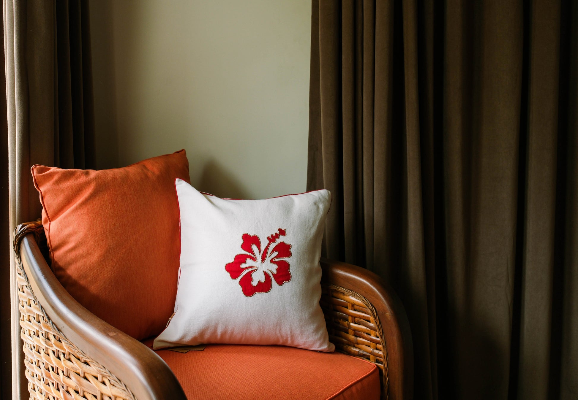 Hibiscus Patchwork Cushion