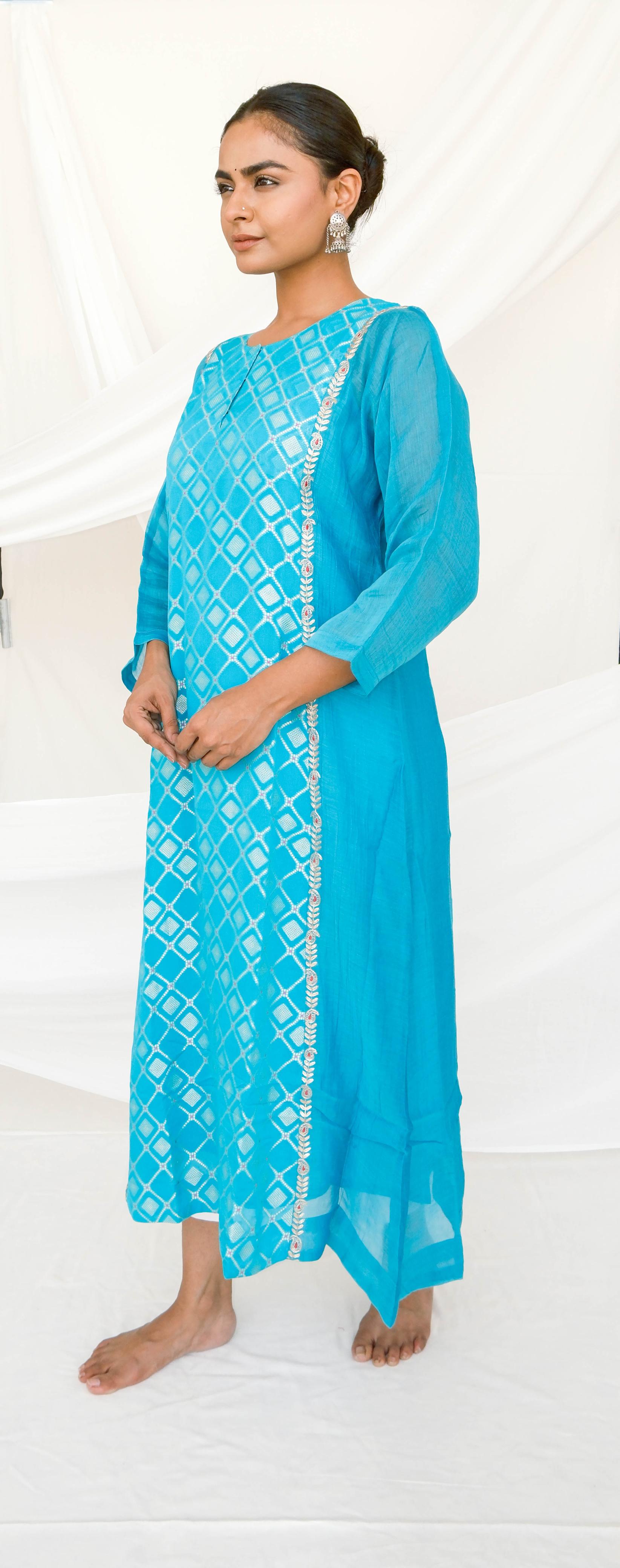 Banaras Blue Dress
