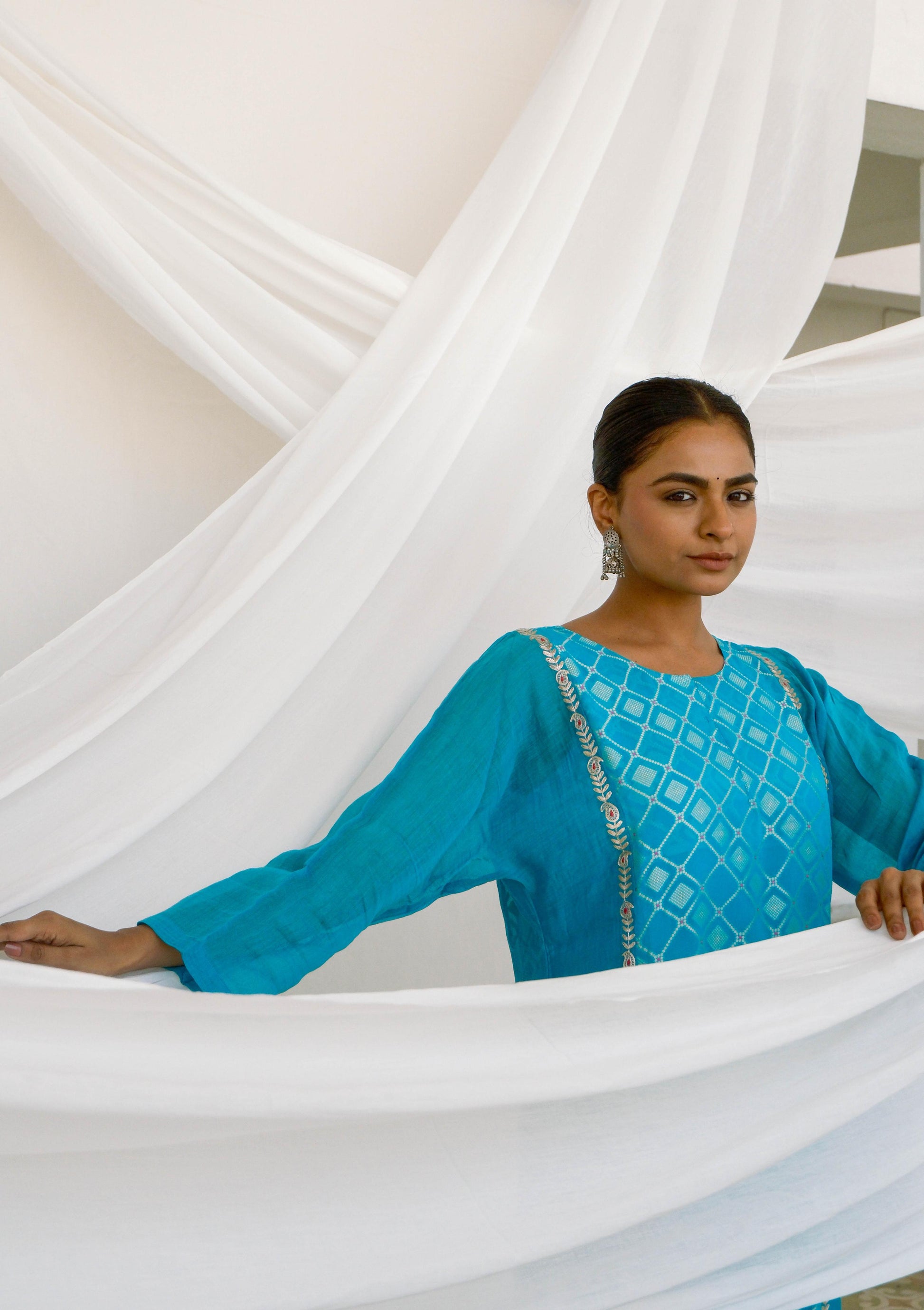 Banaras Blue Dress