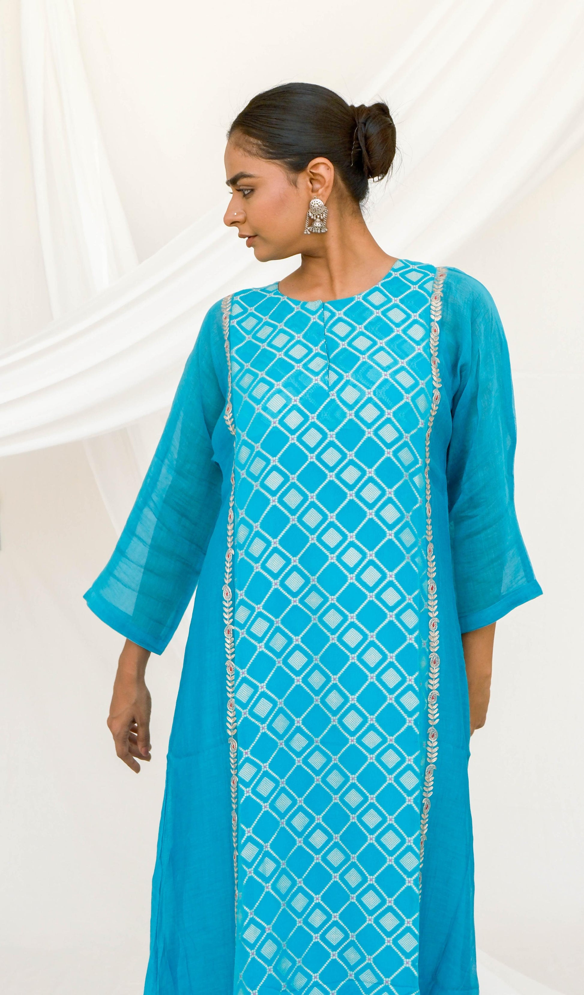 Banaras Blue Dress