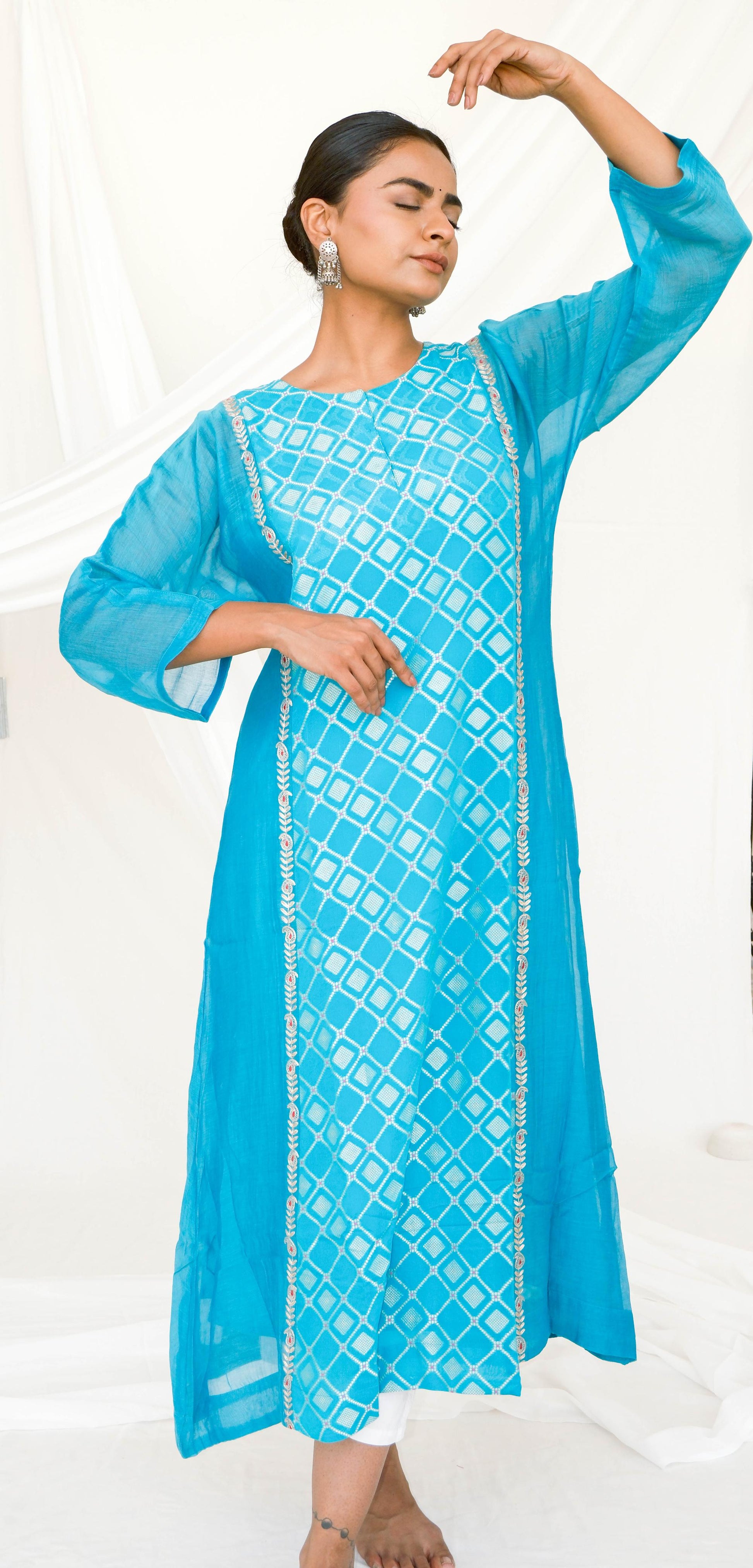Banaras Blue Dress