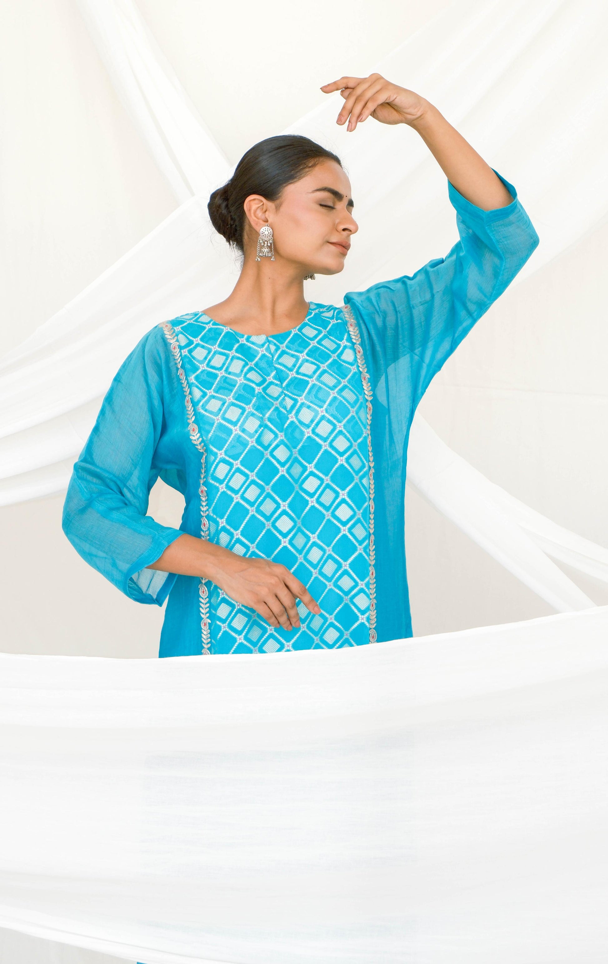 Banaras Blue Dress