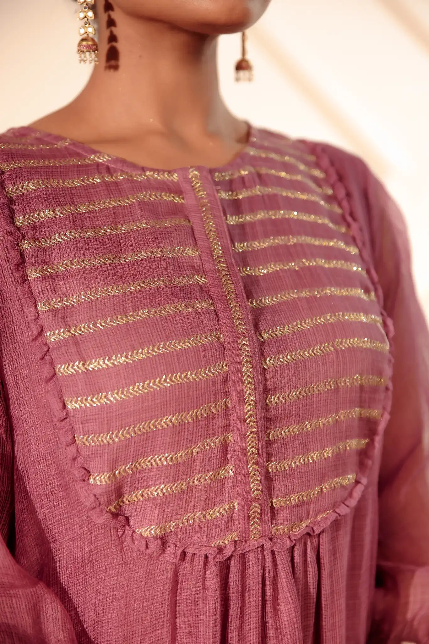 Violet Kota Kurta with Rogan art