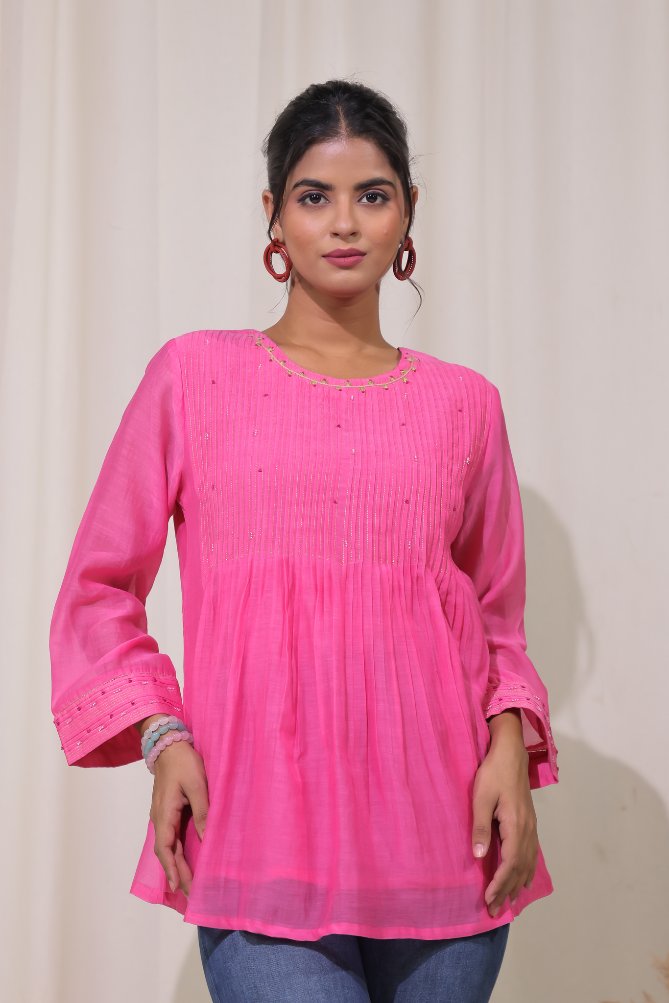 Cutie Patootie Pintuck FS Top -  Pink