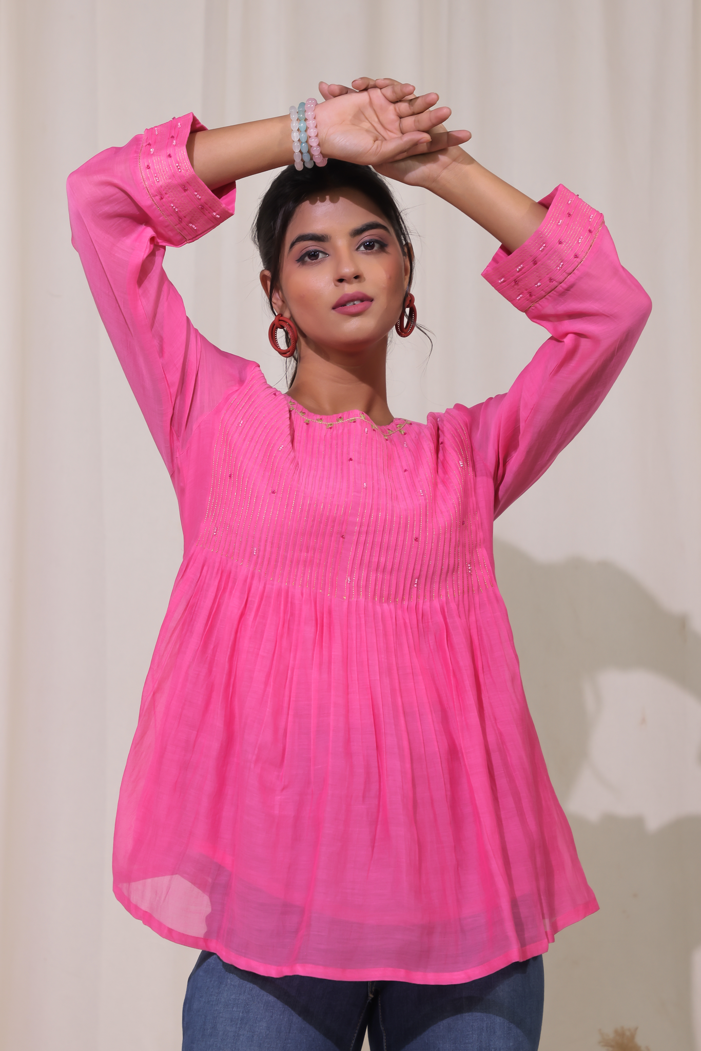 Cutie Patootie Pintuck FS Top -  Pink