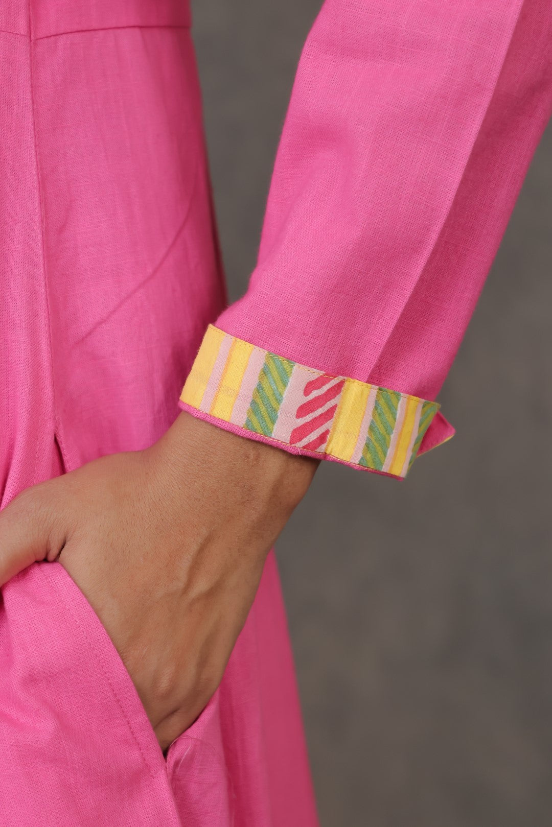 Anarkali kurta w/Chevron cuff