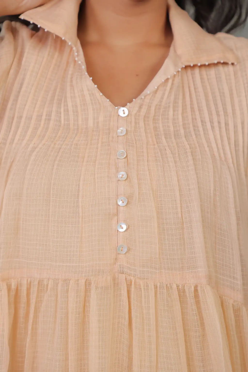 Beige Kota Palm Print Dress