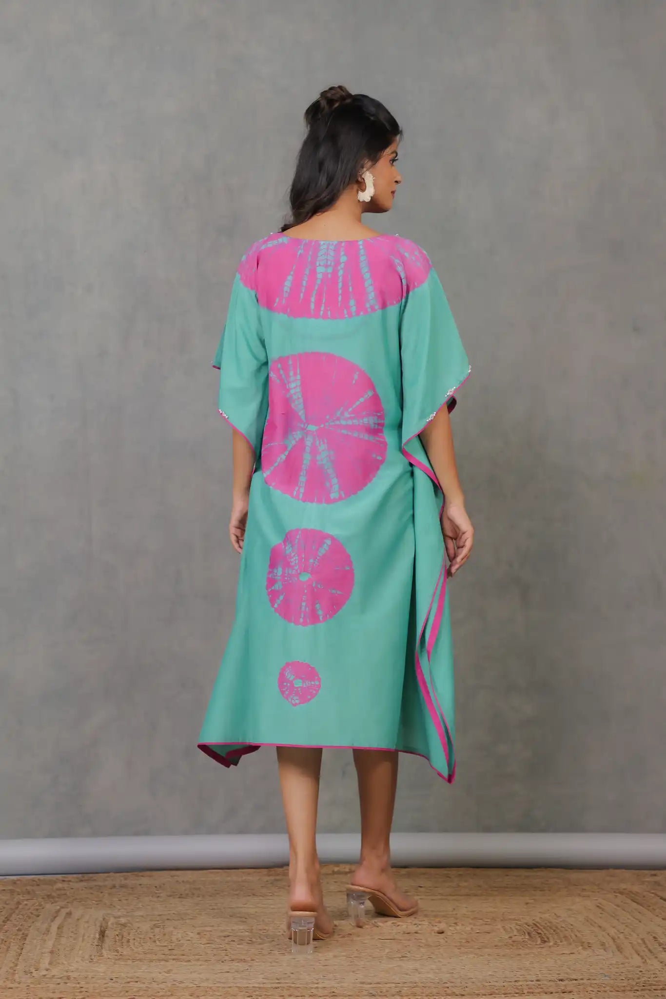 Tiffany habutai silk shibori kaftan