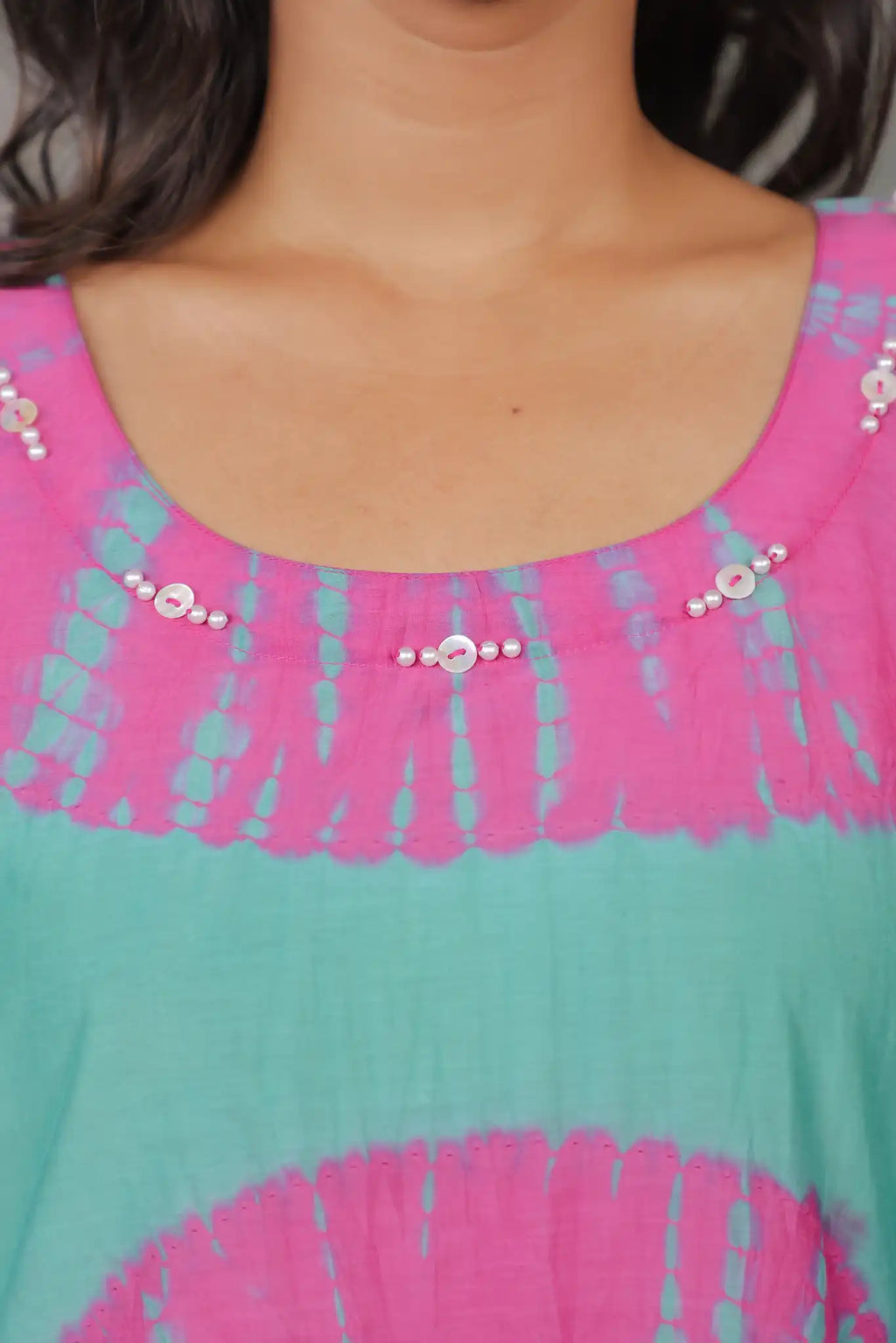 Tiffany habutai silk shibori kaftan