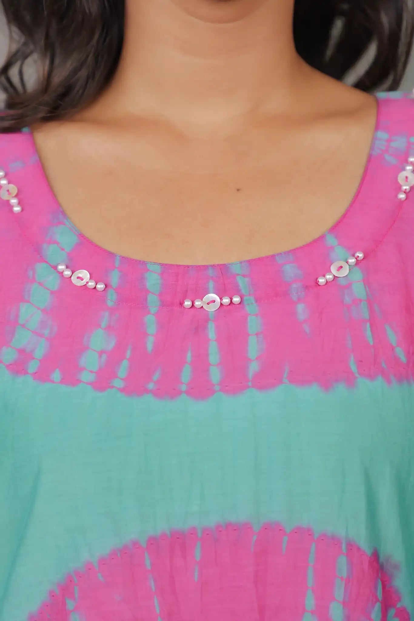 Tiffany habutai silk shibori kaftan