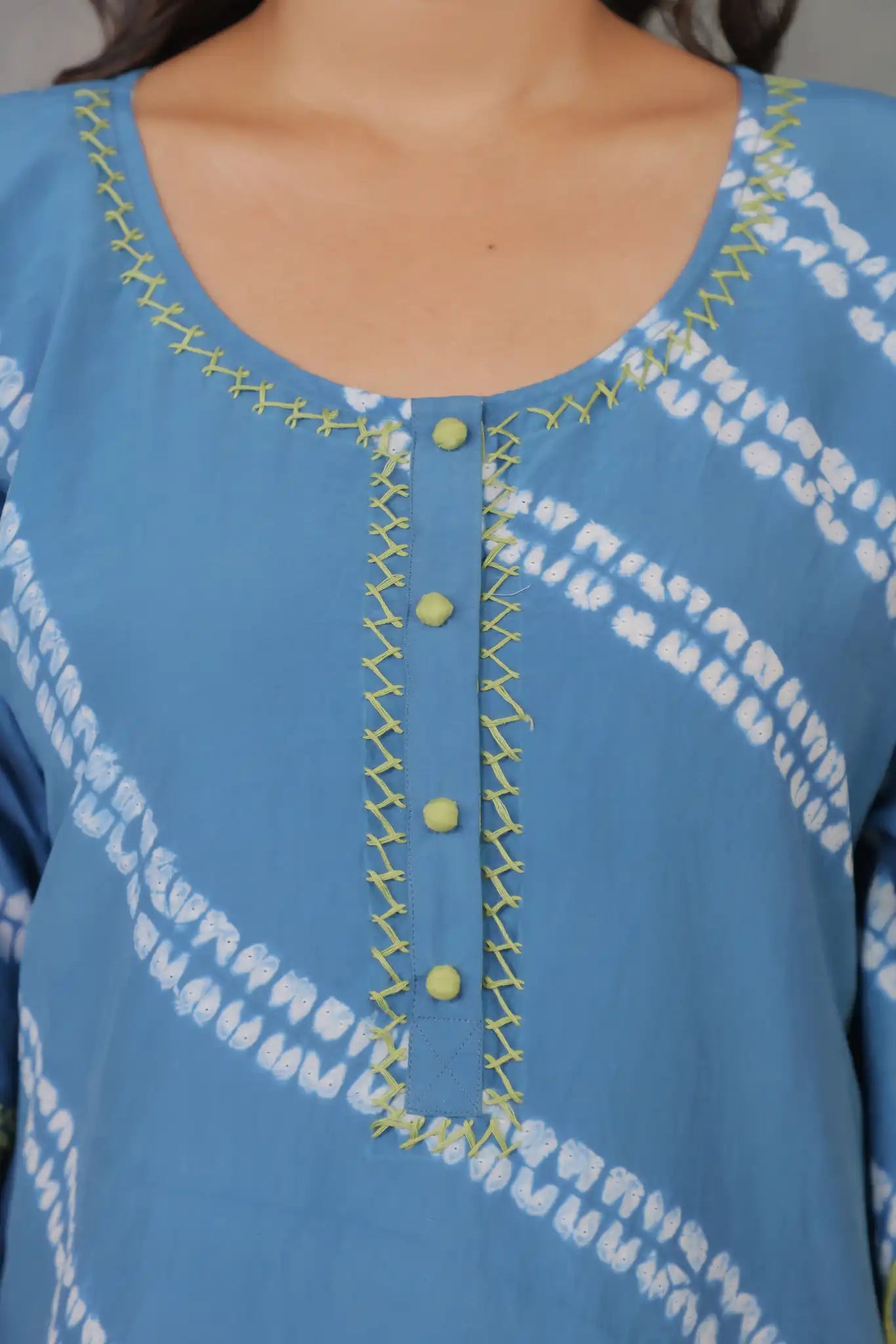 Saphire cotton silk shibori kaftan