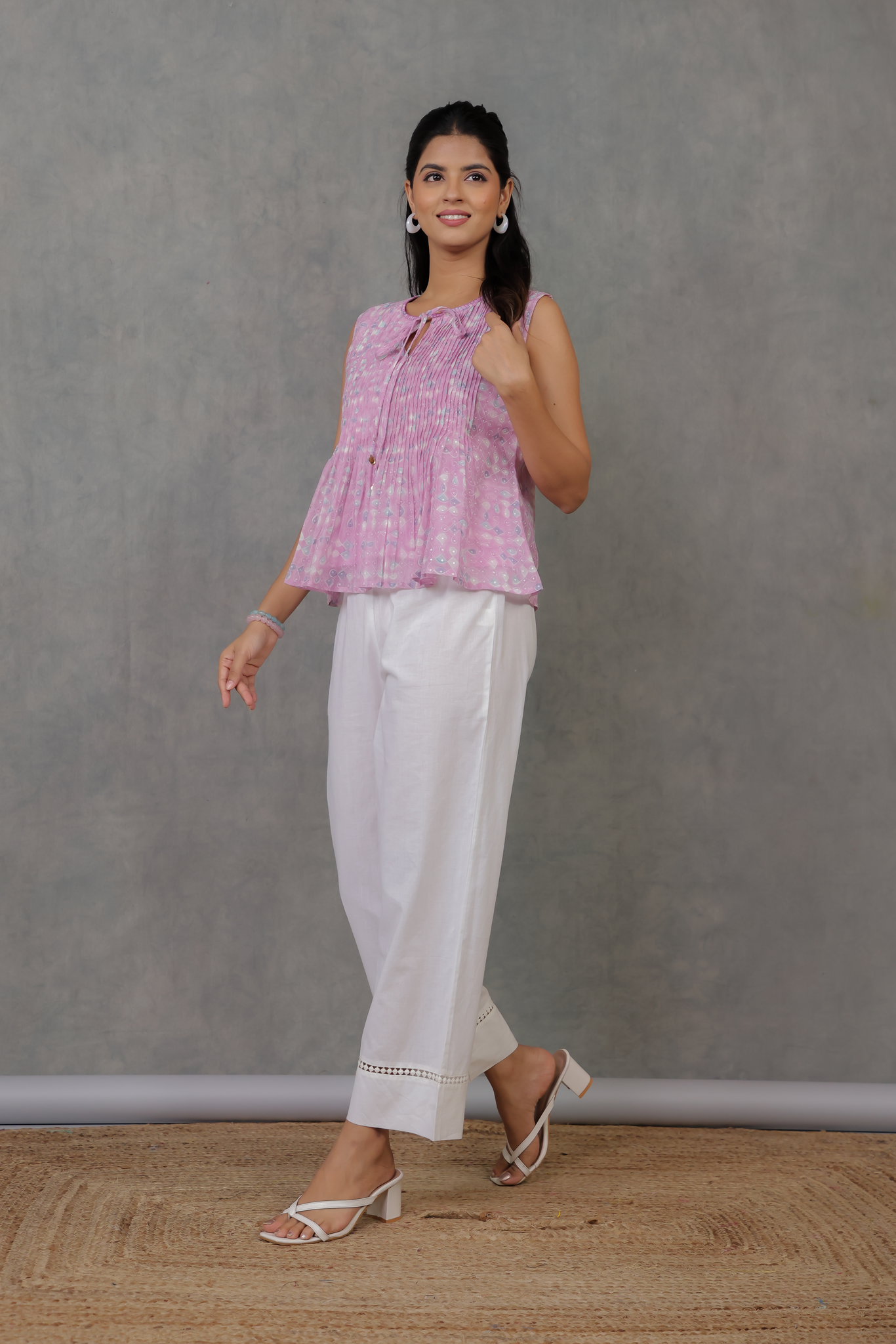 Cutie Patootie Pintuck Top -  Lavender Kolam