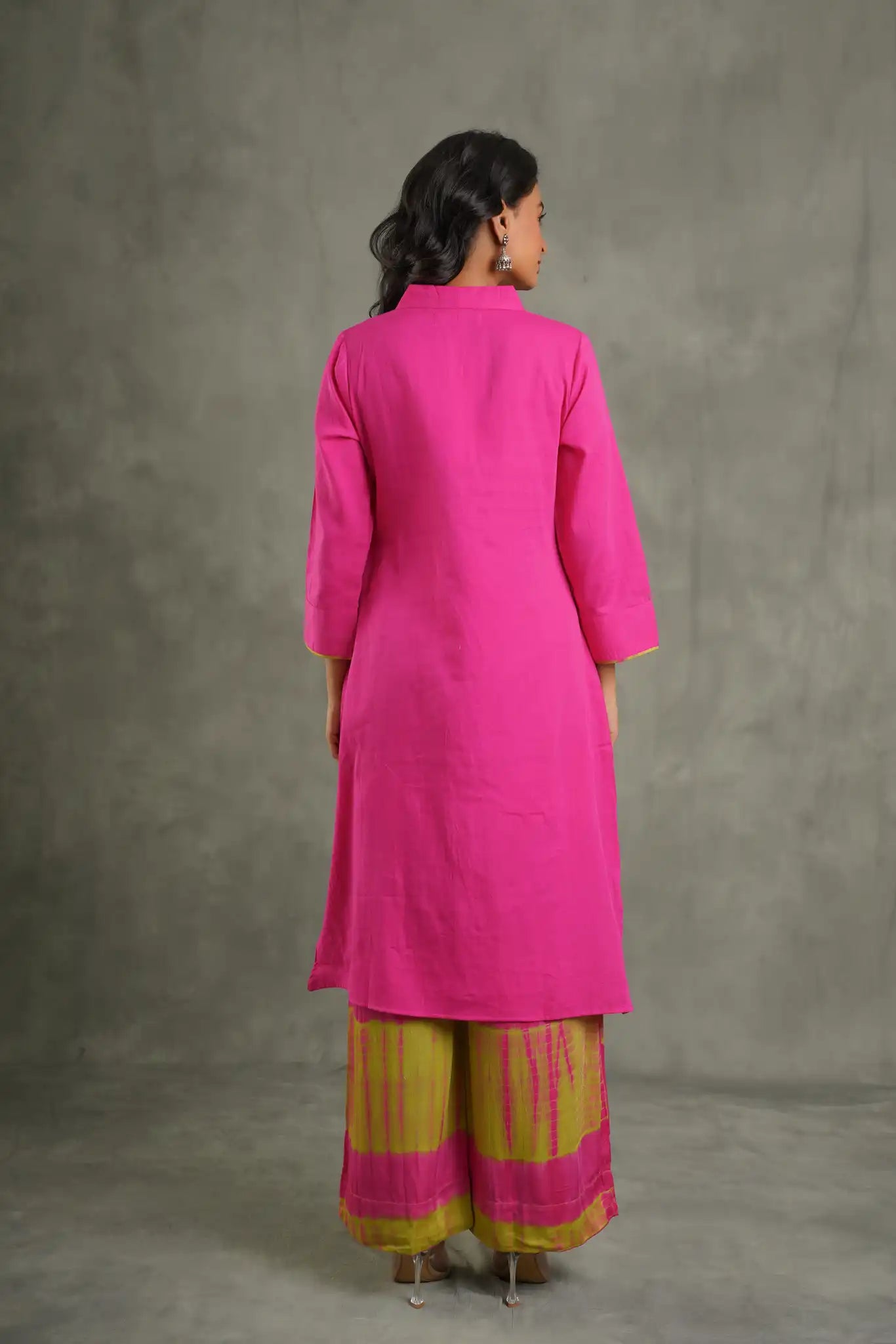 Rani Pink Modal Embroidered Kurta