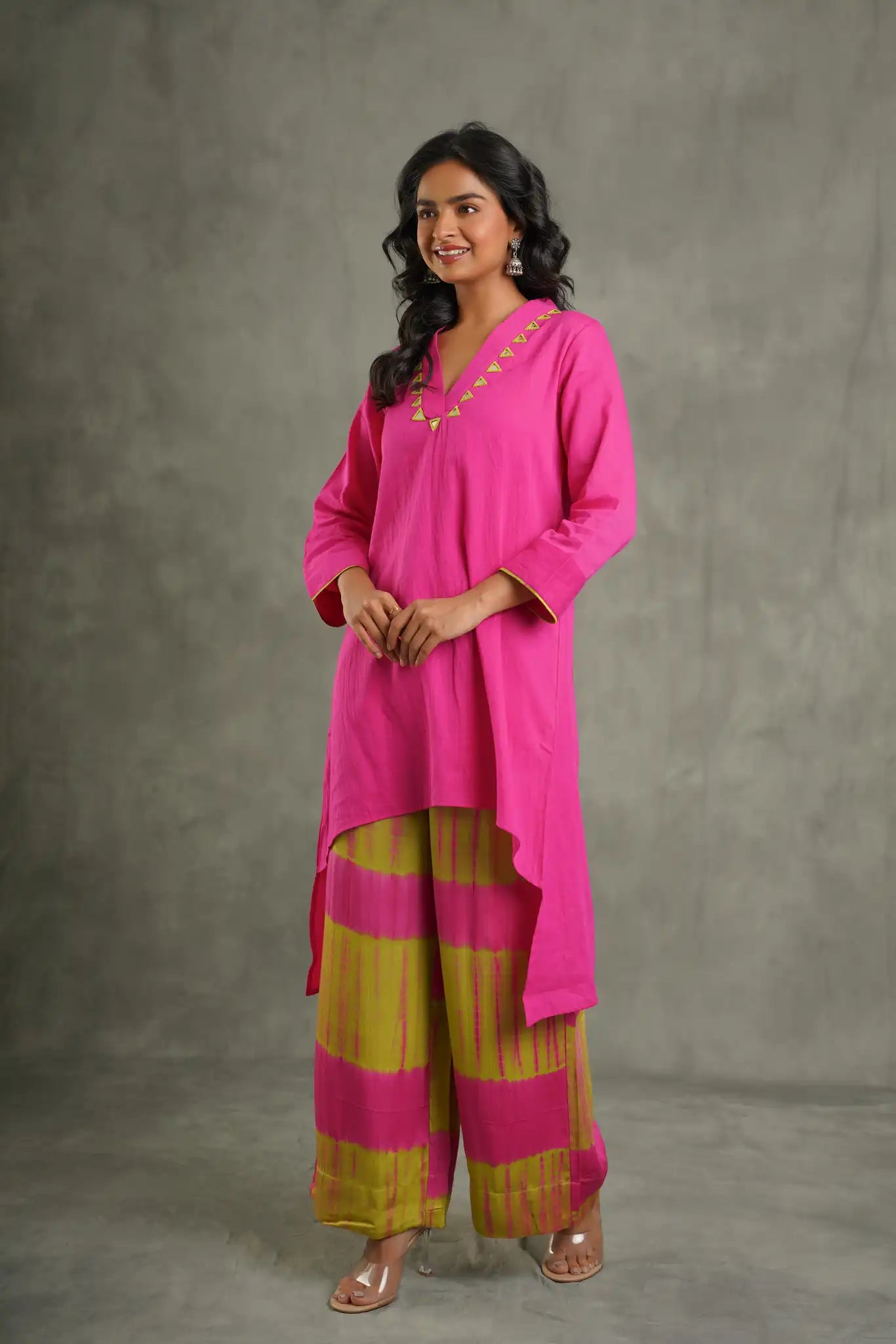 Rani Pink Modal Embroidered Kurta
