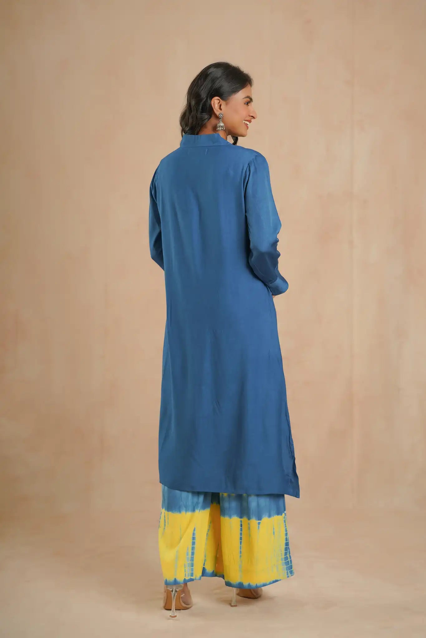Indigo Modal Embroidered Kurta