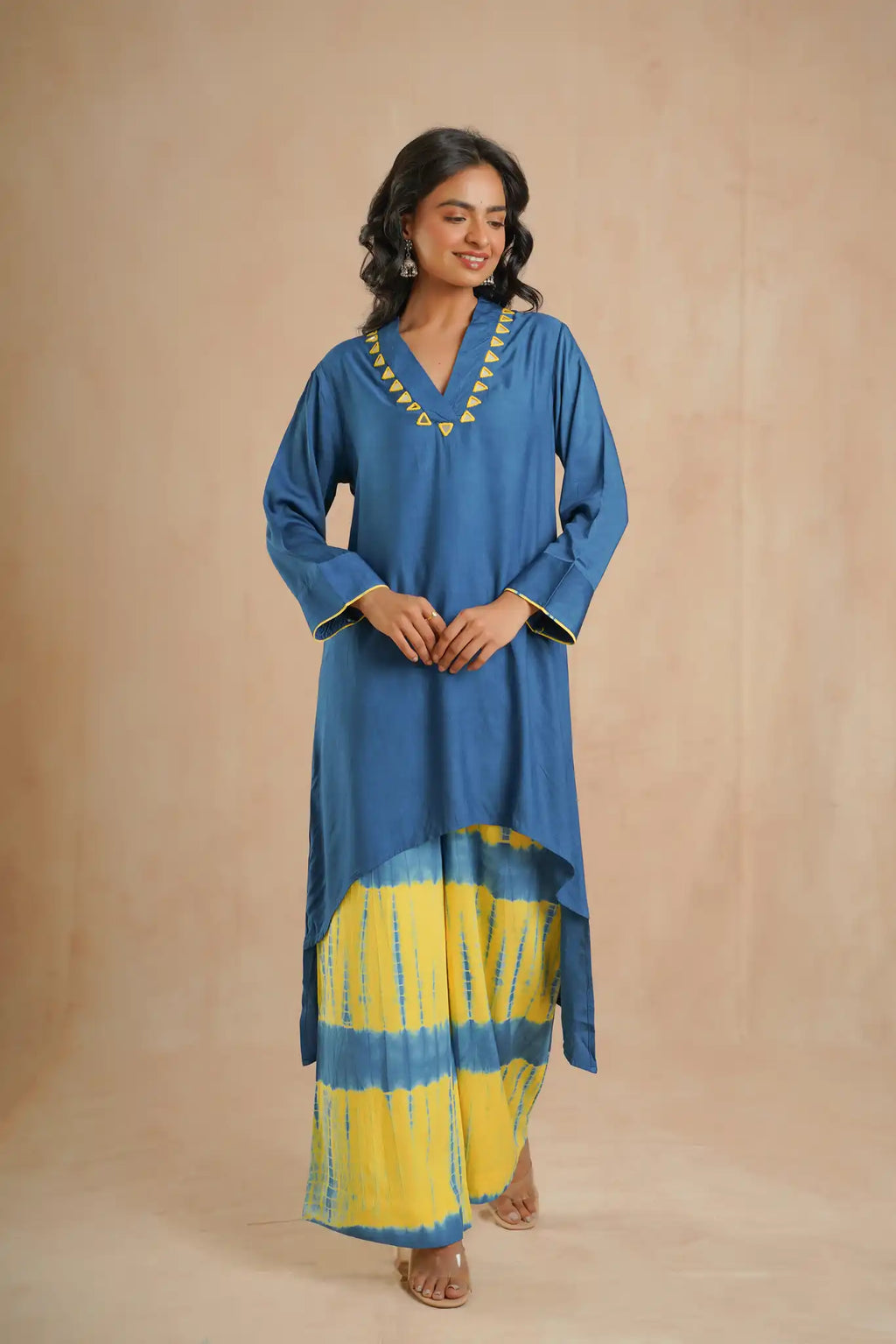 Indigo Modal Embroidered Kurta