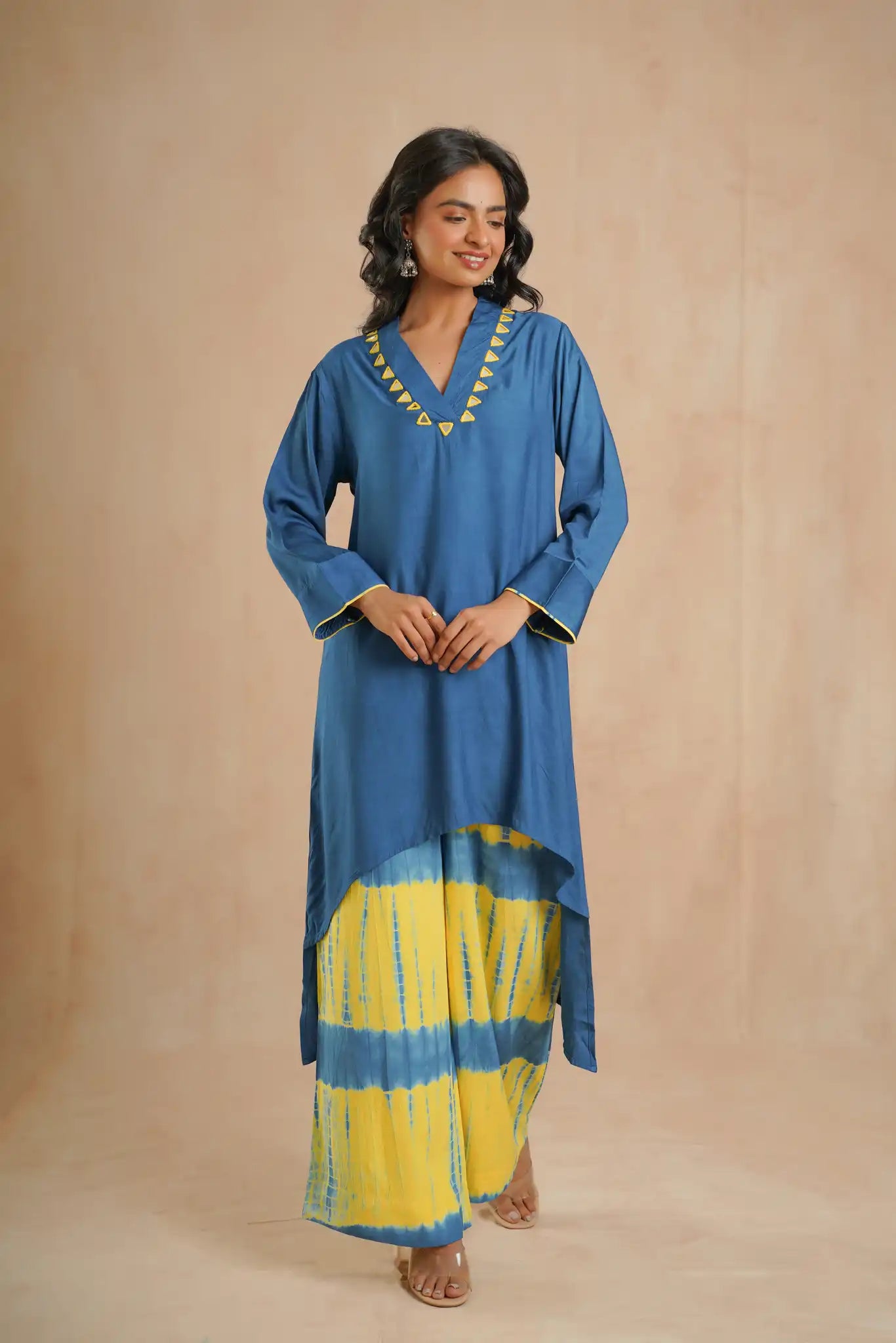 Indigo Modal Embroidered Kurta
