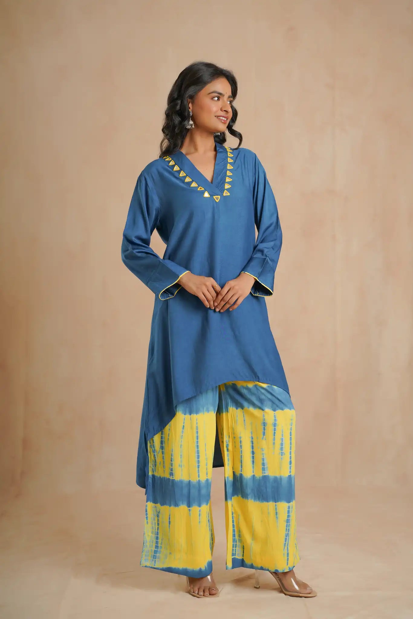 Indigo Modal Embroidered Kurta