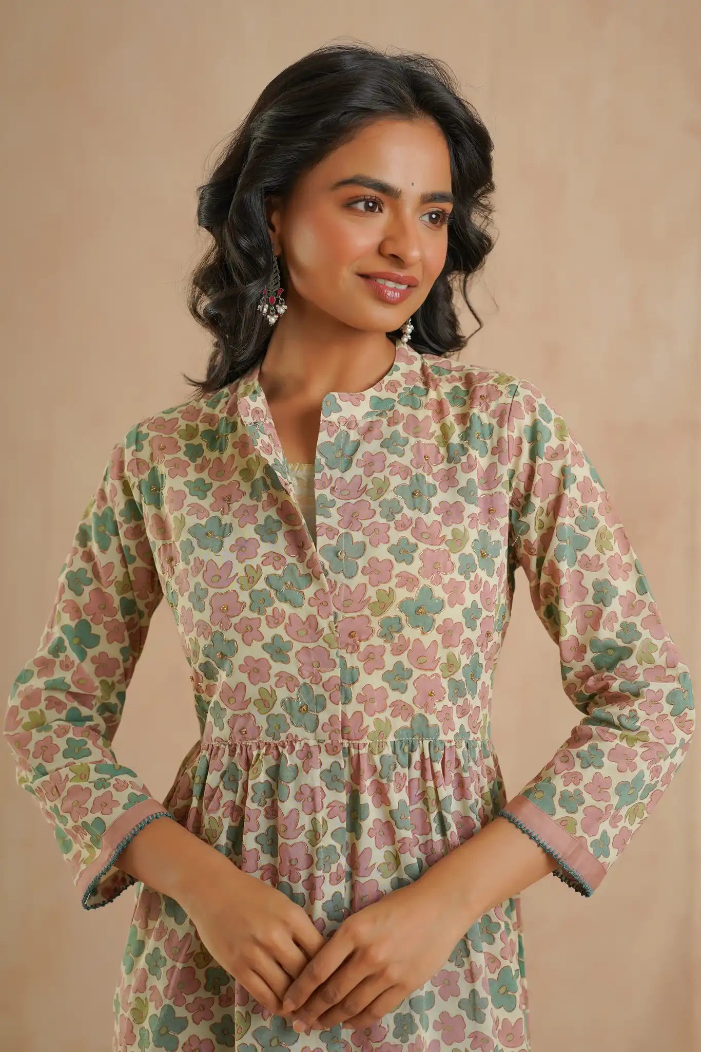 Cotton Georgette Apple Orchard Kurta