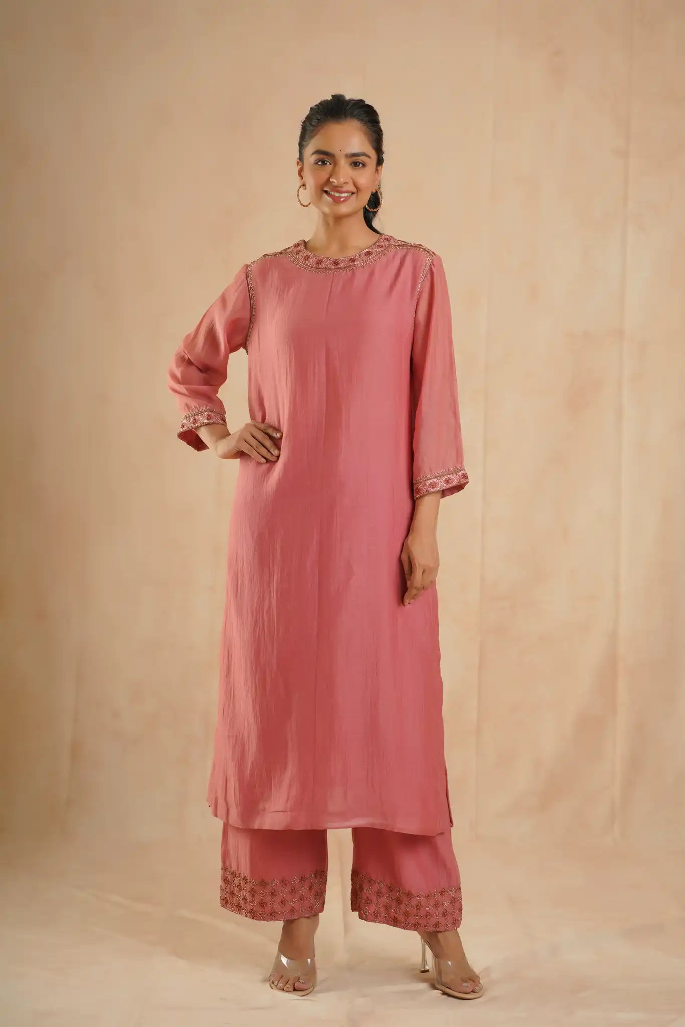 VC Dark Rose Kurta Set