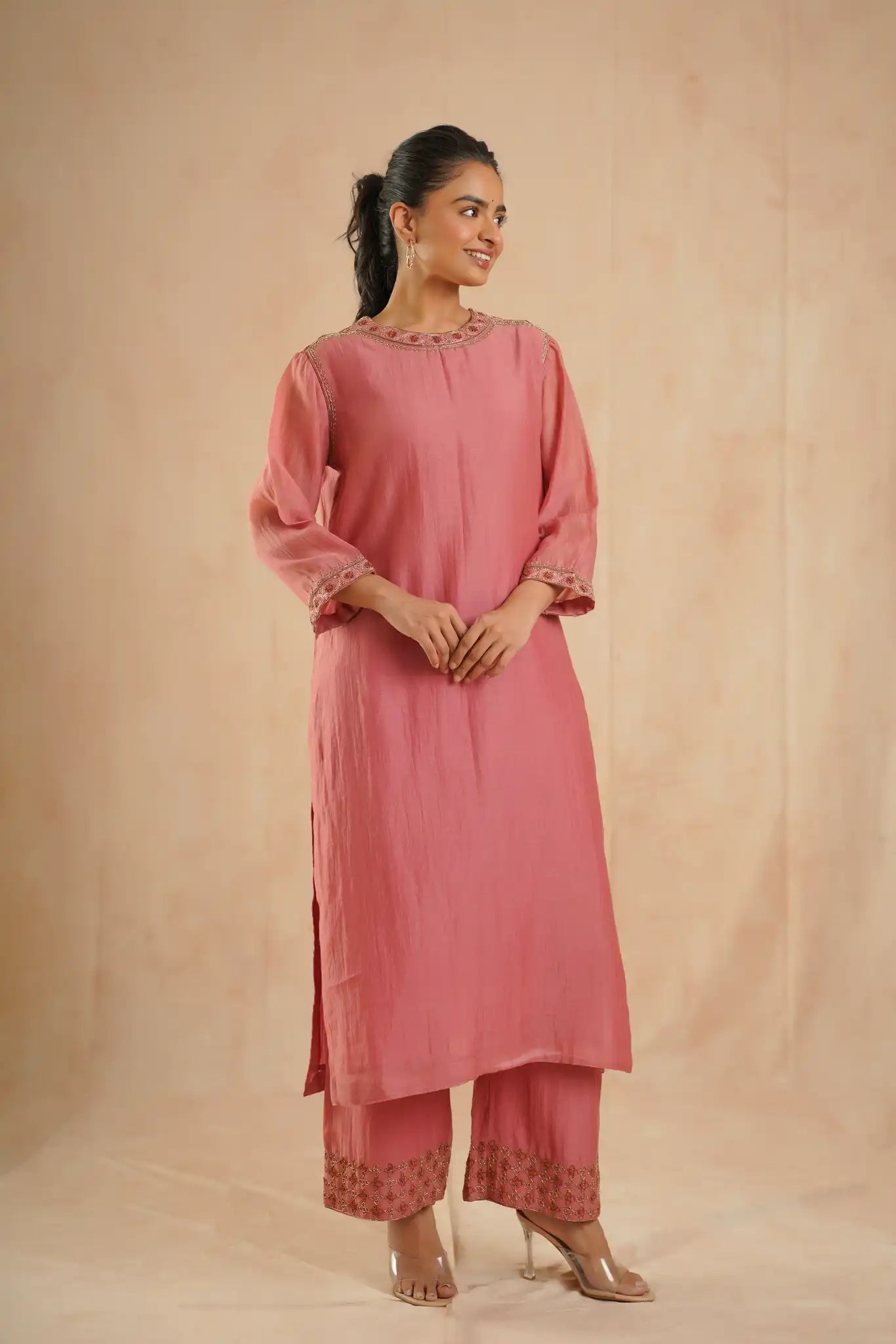 VC Dark Rose Kurta Set