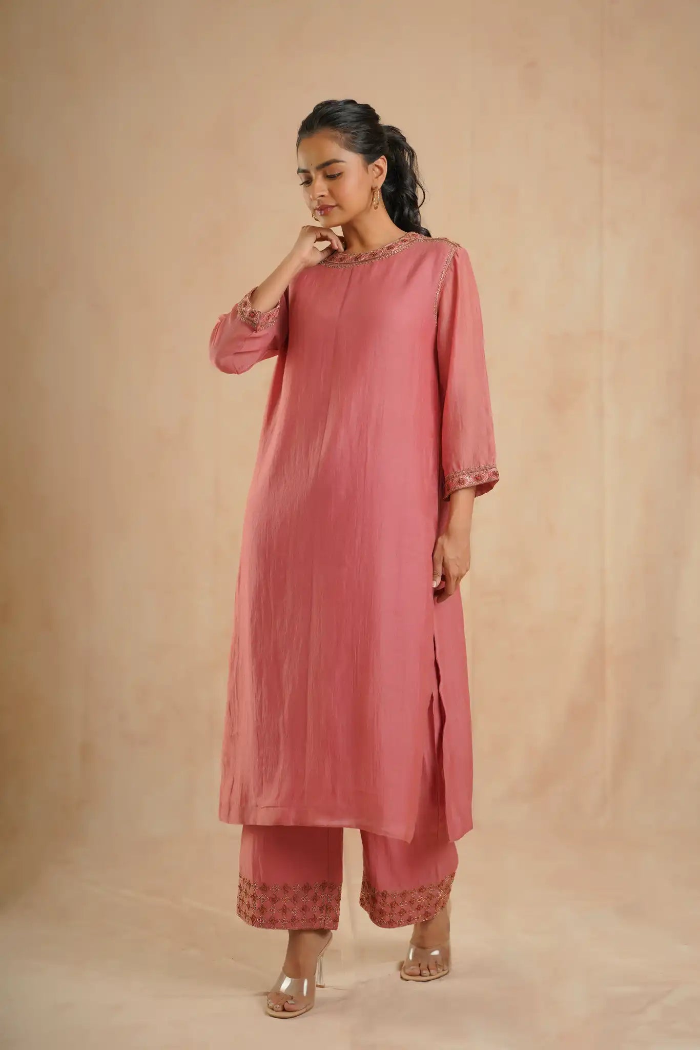 VC Dark Rose Kurta Set