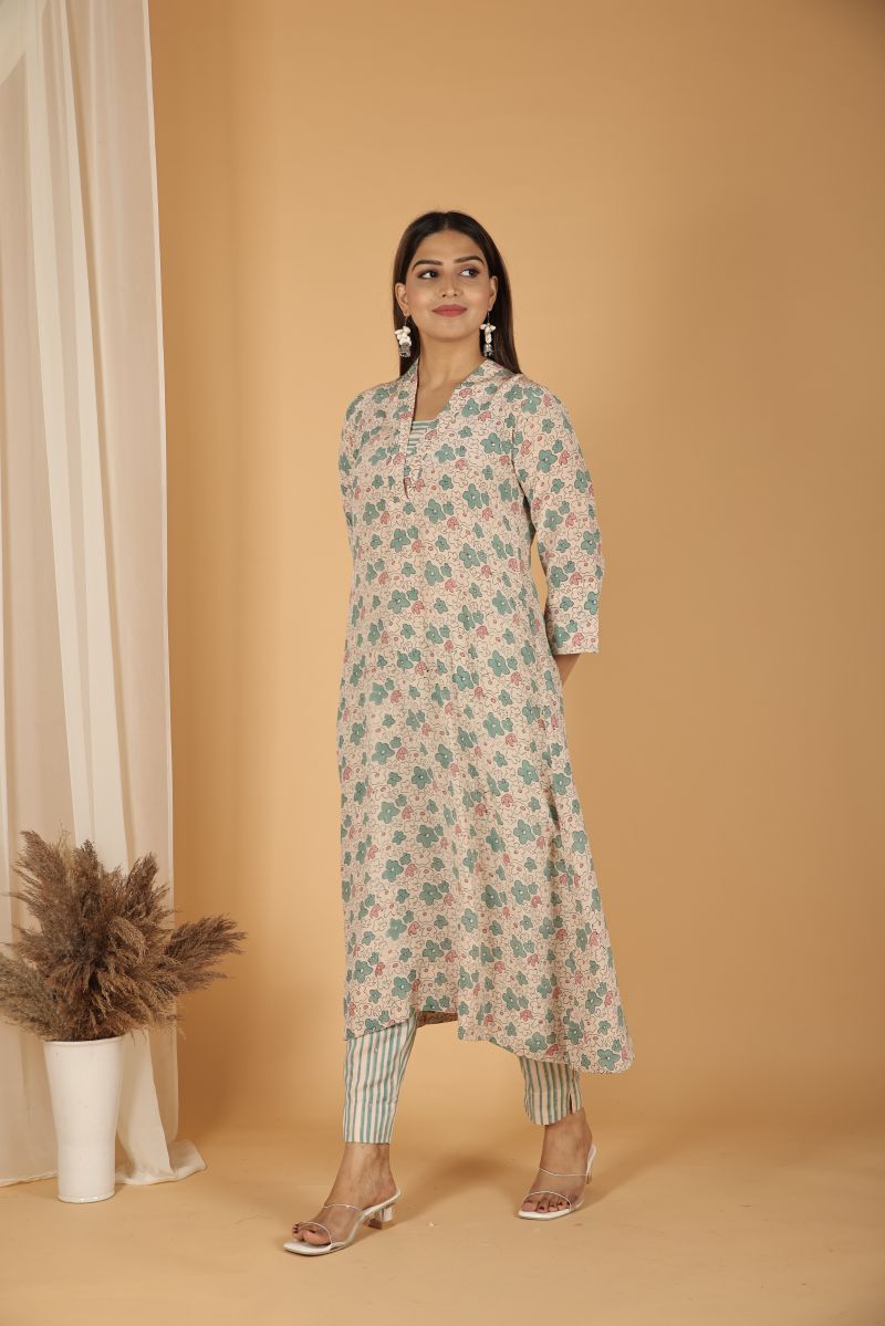 Apple Orchard Crêpe Kurta - 3 pcs Set