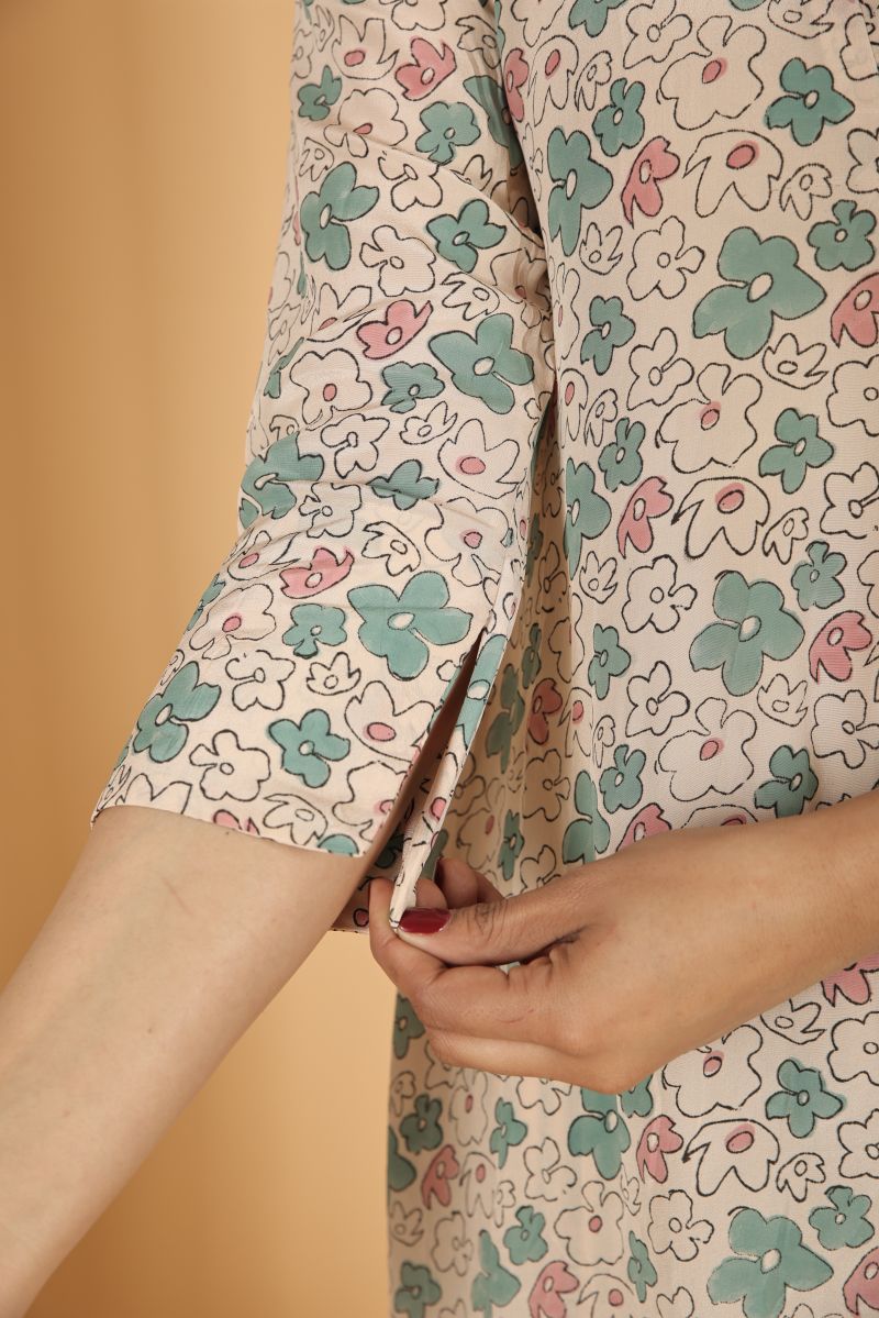 Apple Orchard Crêpe Kurta - 3 pcs Set