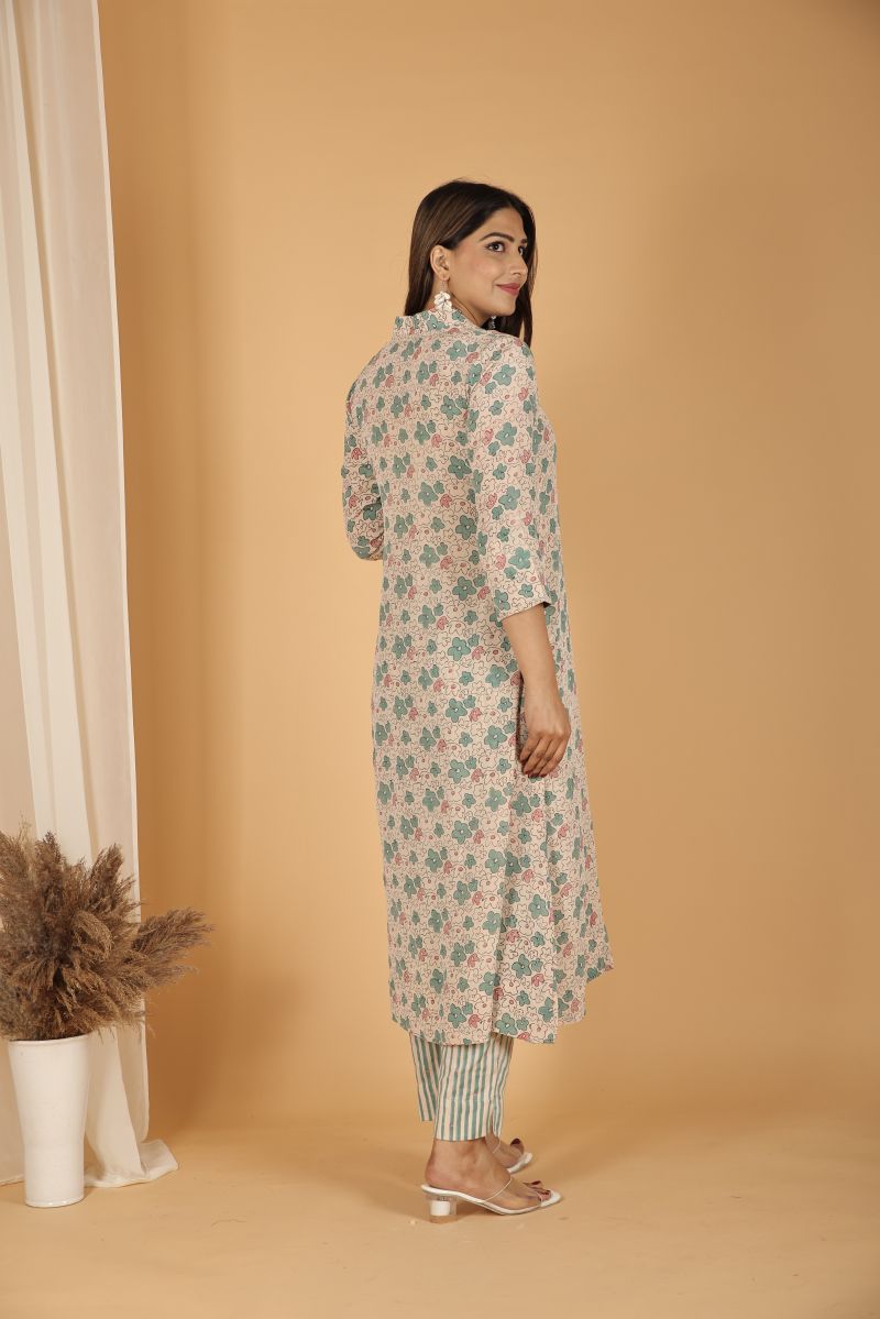 Apple Orchard Crêpe Kurta - 3 pcs Set
