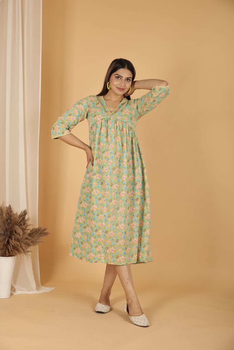 Apple Orchard Aliya Cut Cotton Kurta