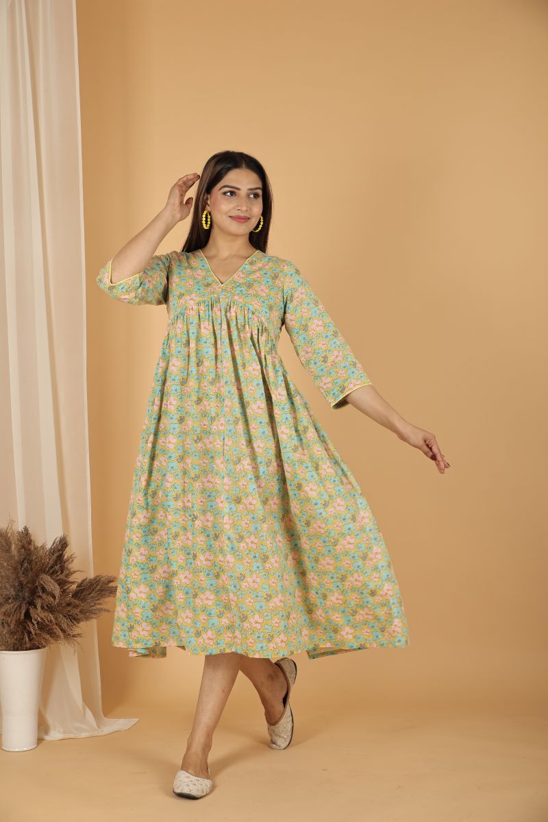 Apple Orchard Aliya Cut Cotton Kurta