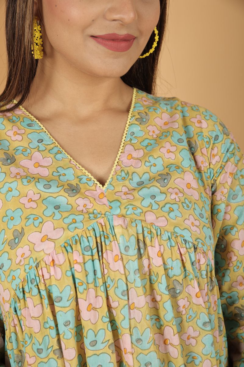 Apple Orchard Aliya Cut Cotton Kurta